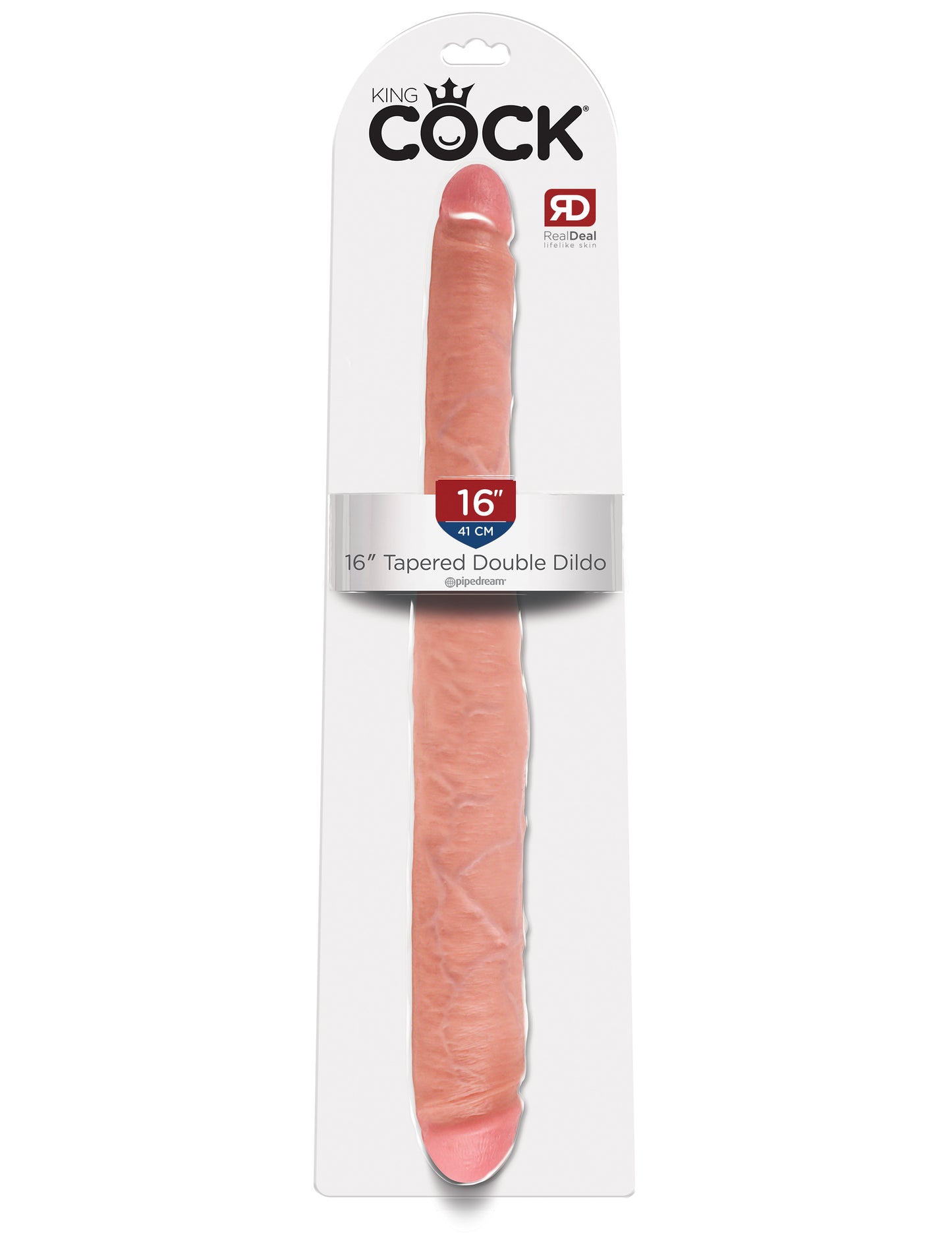 King Cock 16 Inch Tapered Double Dildo - Flesh - Not Very Vanilla