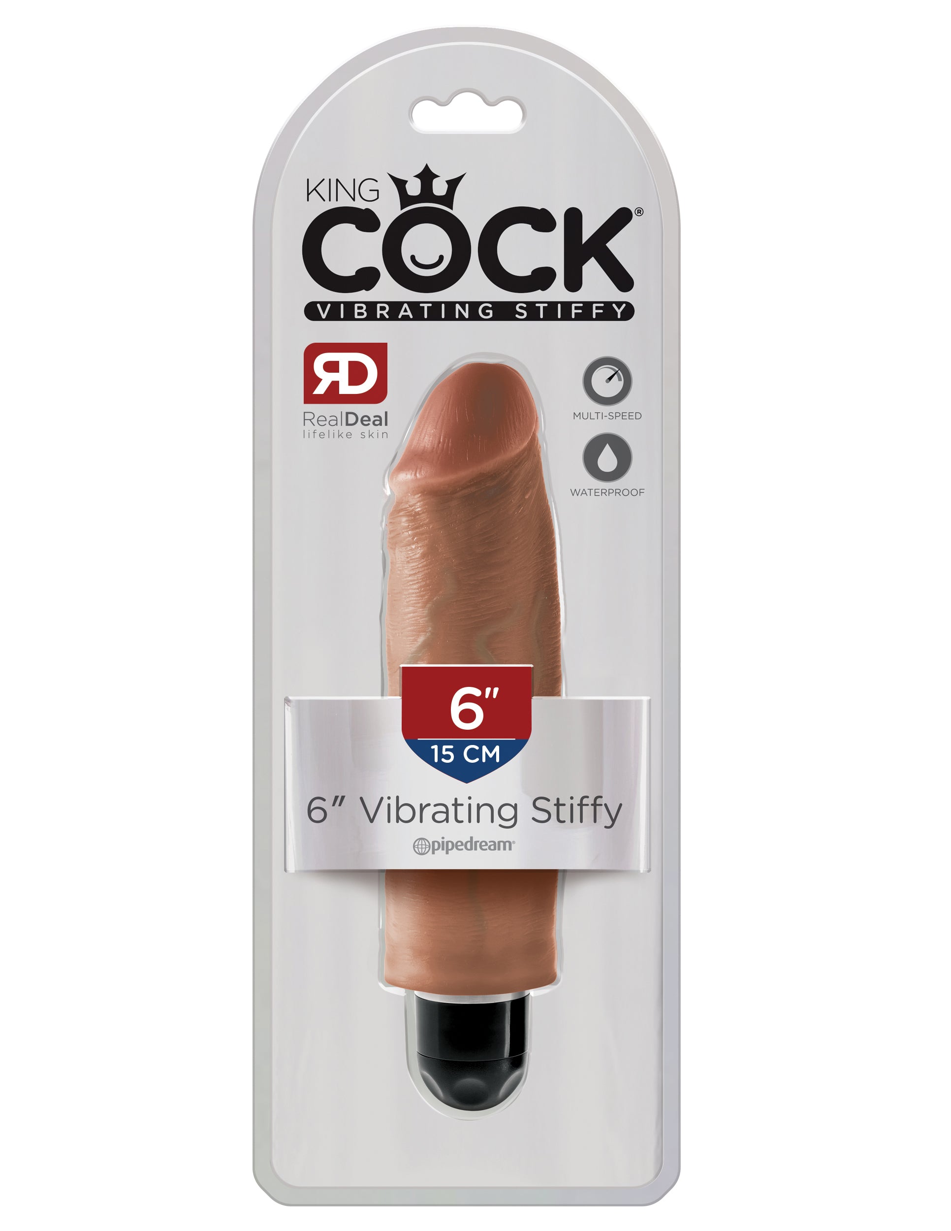 King Cock 6 Inch Vibrating Stiffy - Tan - Not Very Vanilla