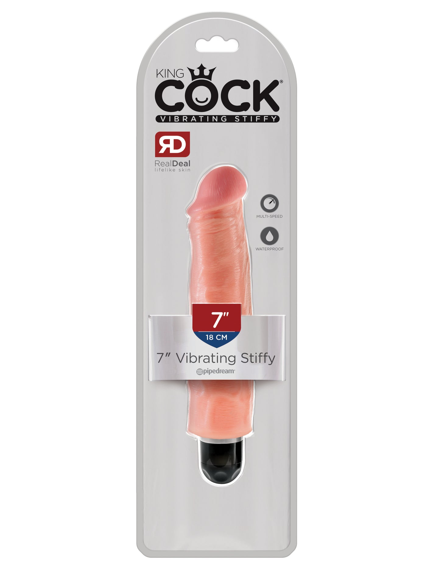 King Cock 7 Inch Vibrating Stiffy - Light - Not Very Vanilla