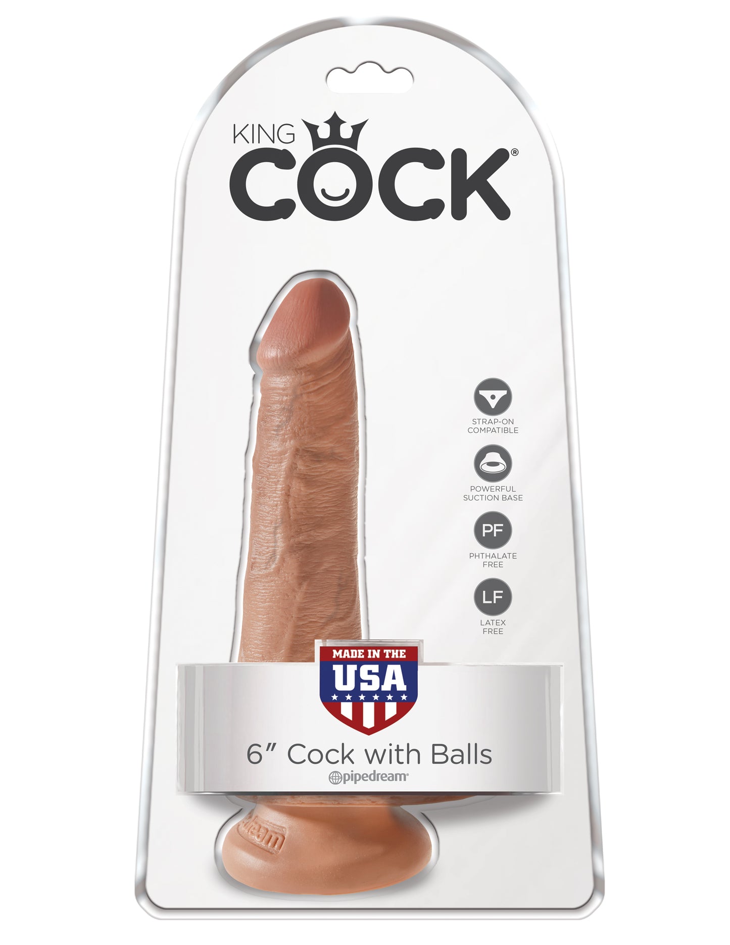 King Cock 6 Inch Cock With Balls - Tan - Not Very Vanilla