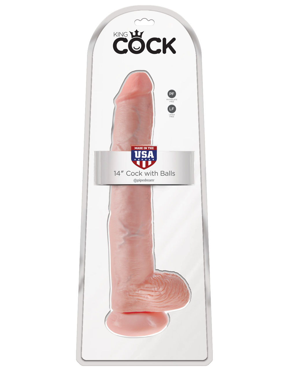 King Cock 14 Inch Cock With Balls - Light - Not Very Vanilla