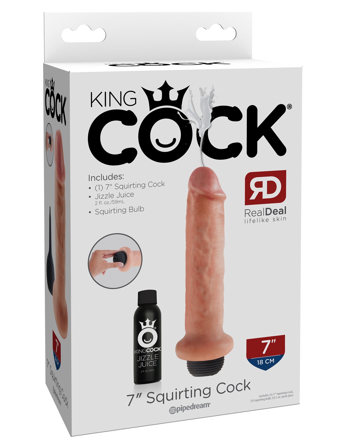 King Cock 7 Inch Squirting Cock - Flesh - Not Very Vanilla