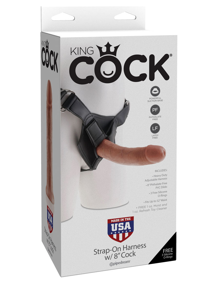 King Cock Strap-on Harness With 8 Inch Cock - Tan - Not Very Vanilla