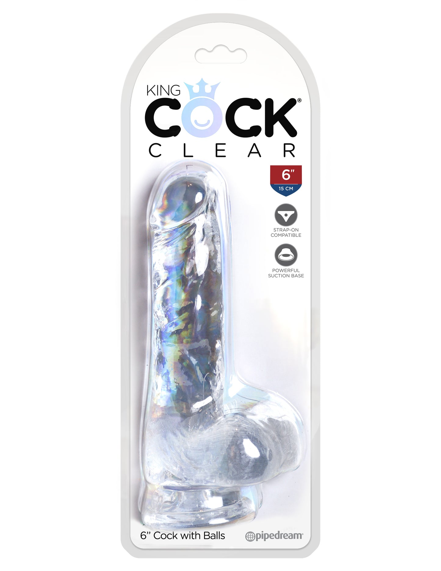 King Cock Clear 6 Inch Cock With Balls - Not Very Vanilla