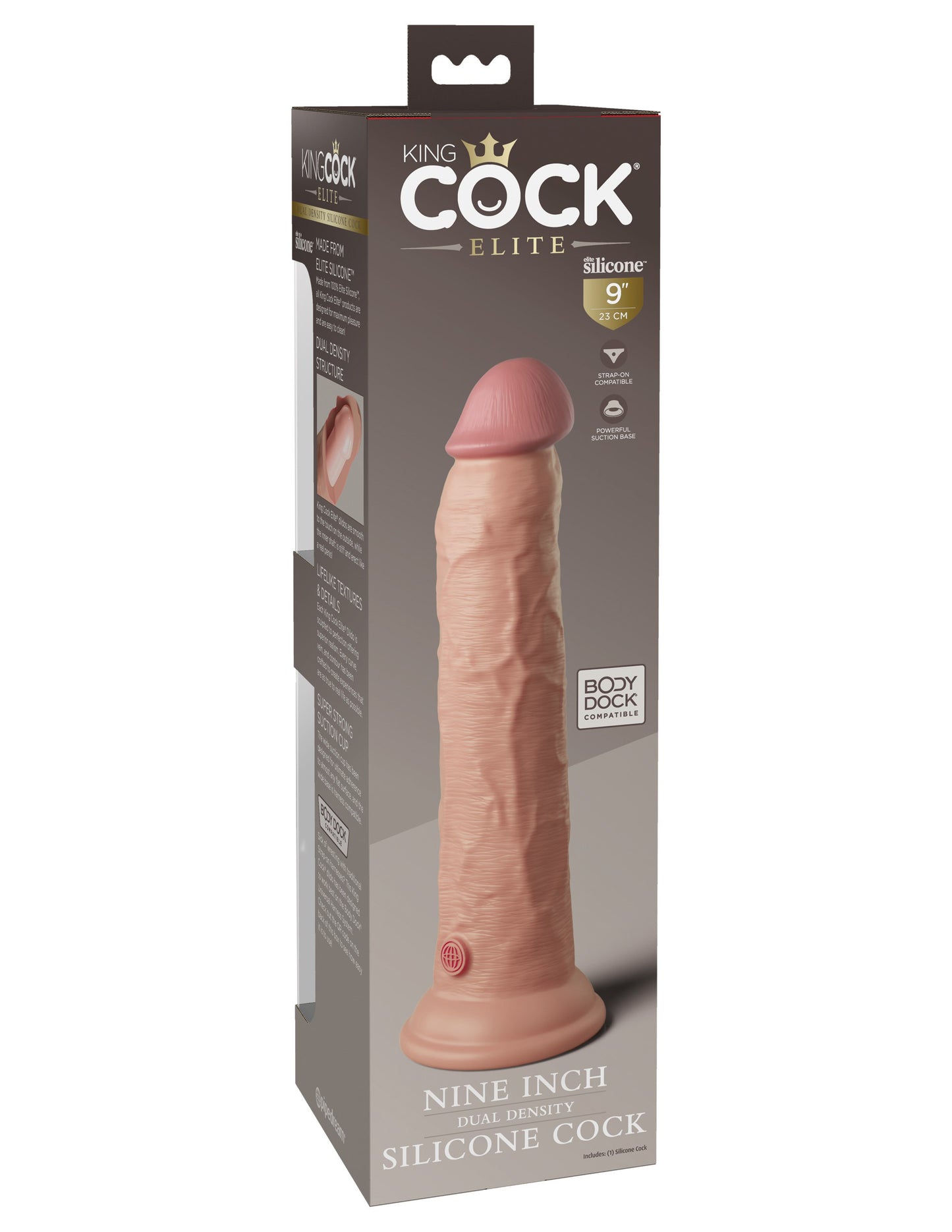 King Cock Elite 9 Inch Silicone Dual Density Cock - Light - Not Very Vanilla