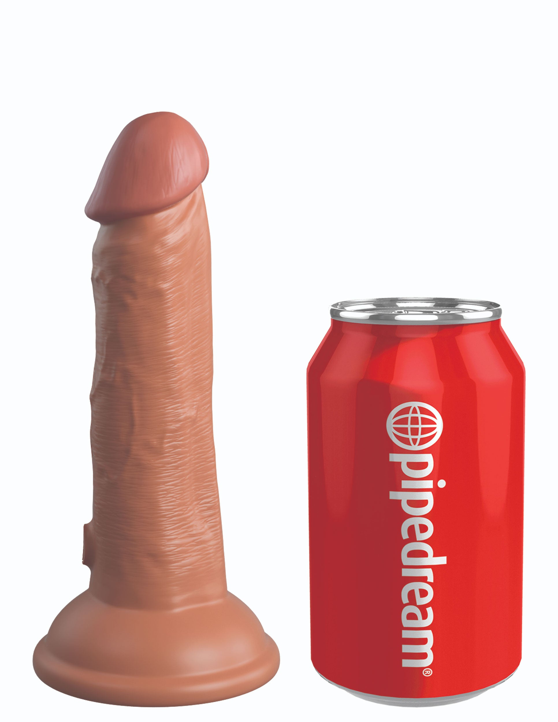 King Cock Elite 6 Inch Vibrating Silicone Dual Silicone Dual Density Cock - Tan - Not Very Vanilla