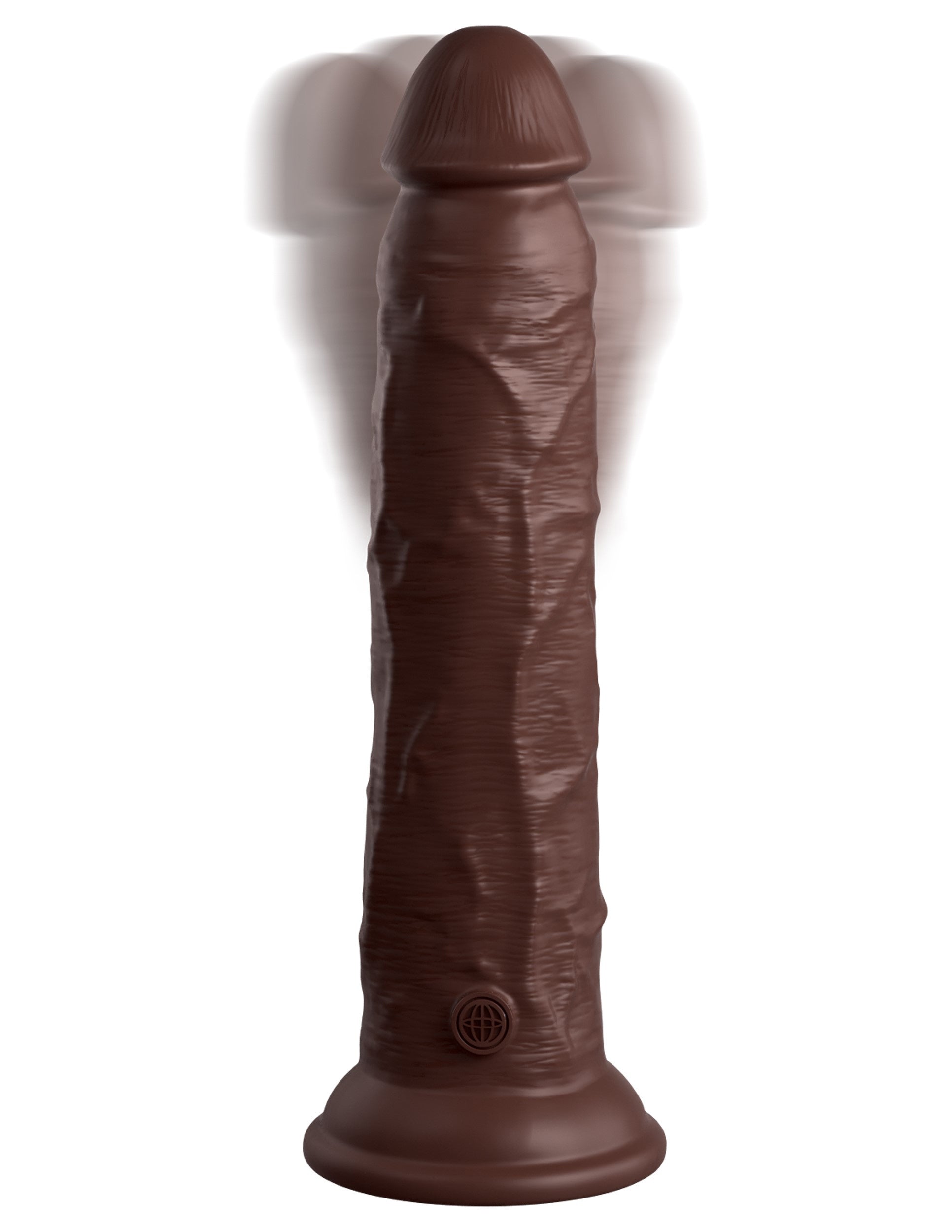 King Cock Elite 9 Inch Vibrating Silicone Dual Density Cock With Remote - Brown - Not Very Vanilla