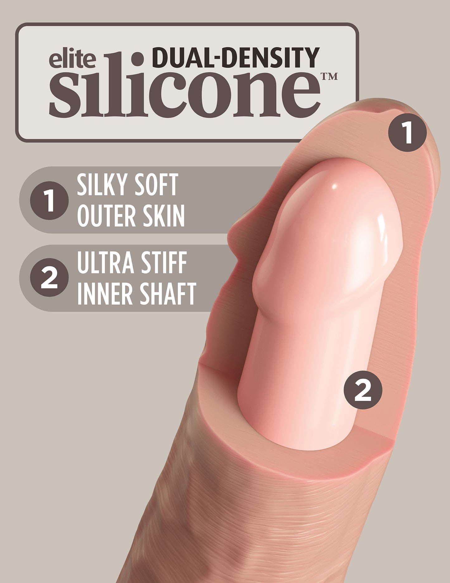 King Cock Elite Beginner's Silicone Body Dock Kit - Harness and 6 Inch Dildo - Light - Not Very Vanilla