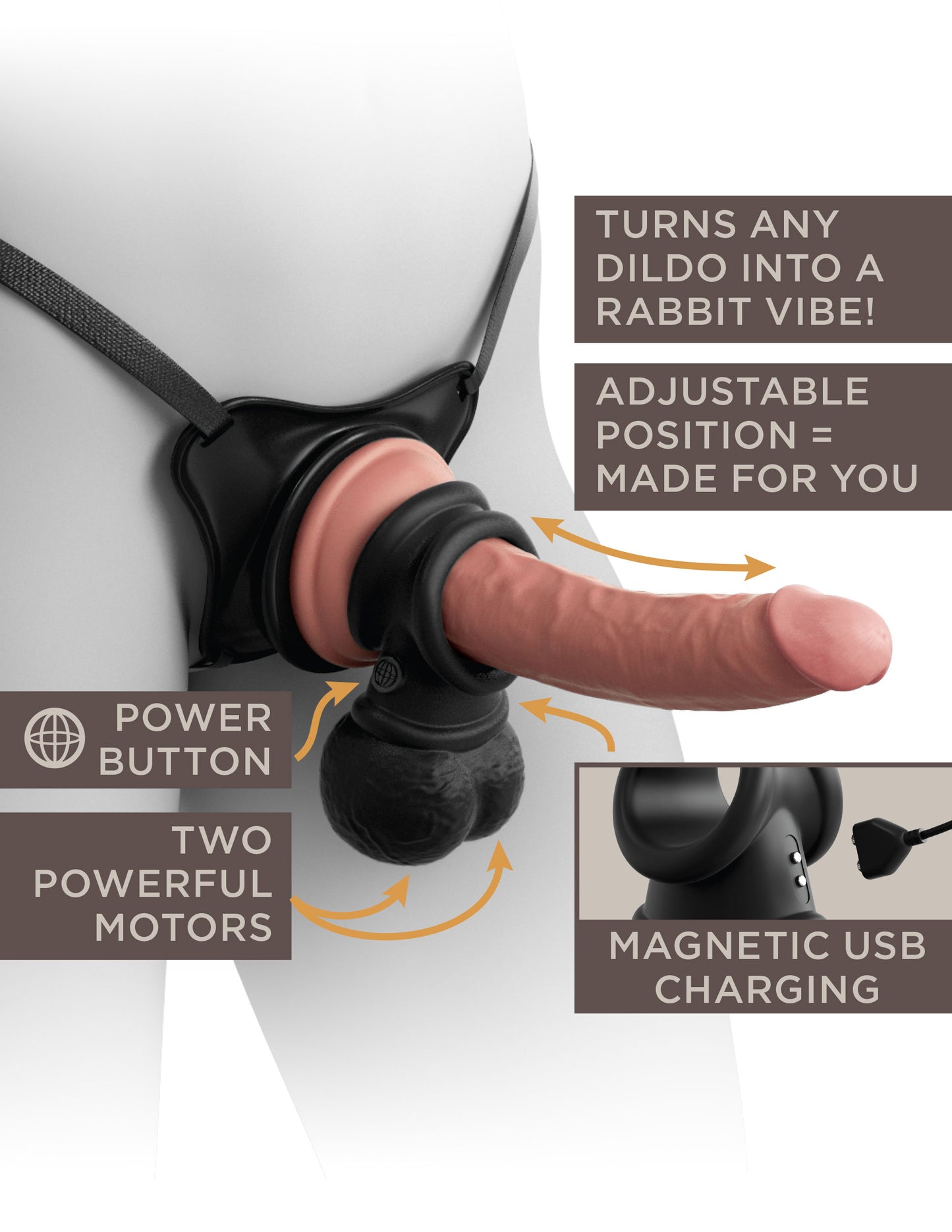 King Cock Elite Ultimate Vibrating Silicone Body Dock Kit - Not Very Vanilla