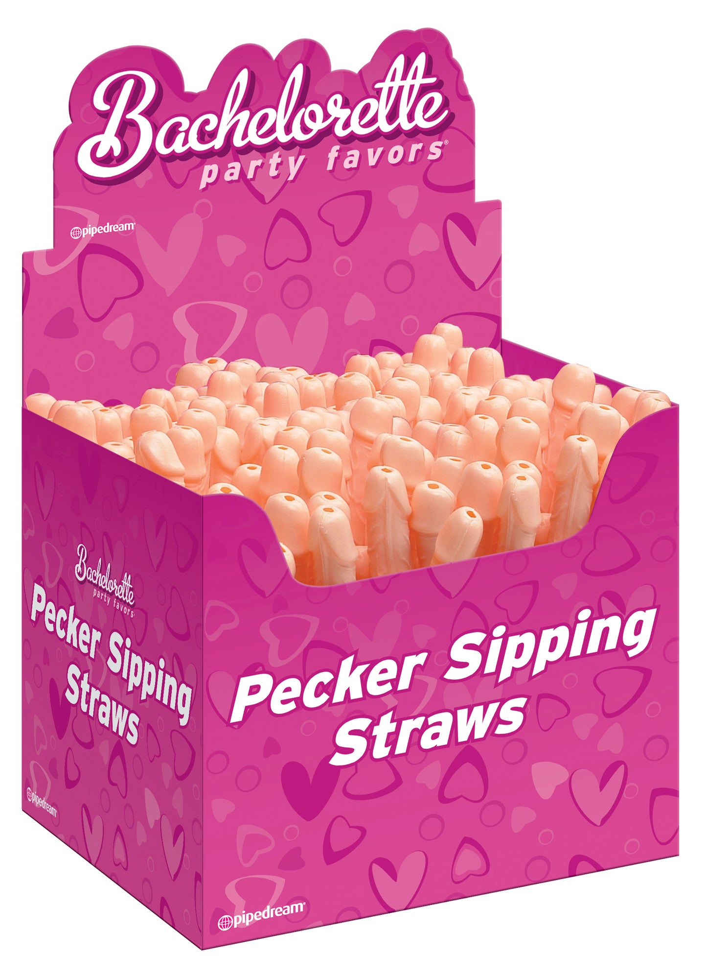 Bachelorette Party Favors - Pecker Sipping Straws - 144 Piece Display - Light - Not Very Vanilla