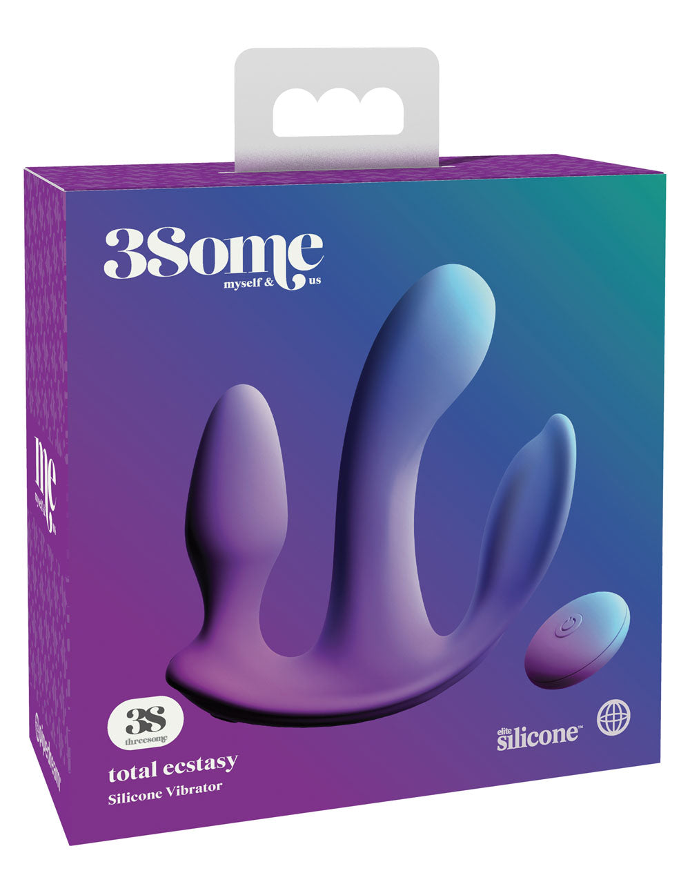 Threesome Total Ecstay Silicone Vibrator - Purple - Not Very Vanilla