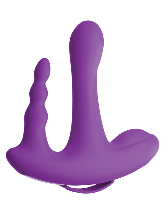 Threesome Rock n' Ride Silicone Vibrator - Purple - Not Very Vanilla