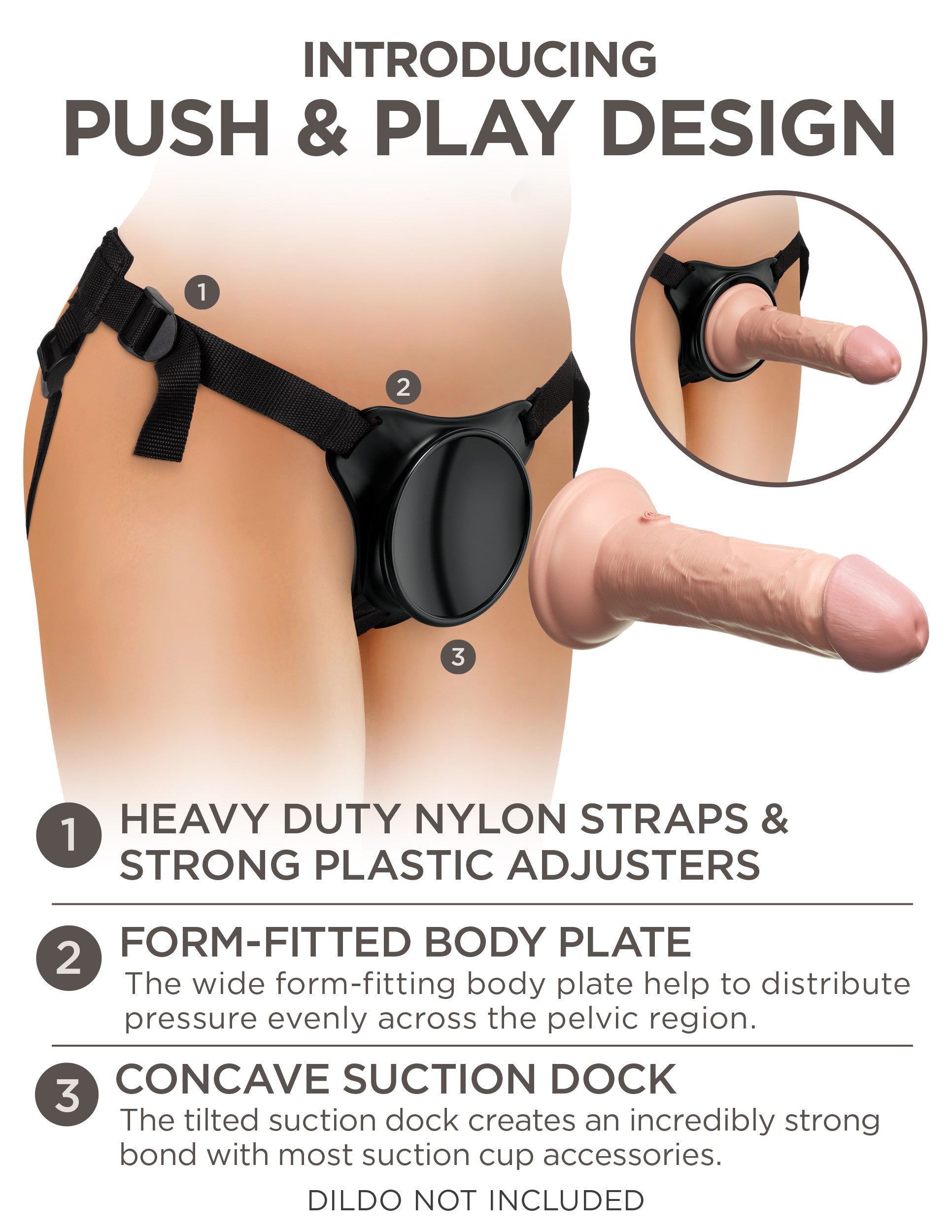 King Cock Elite Beginner's Body Dock Strap-on Harness - Black - Not Very Vanilla