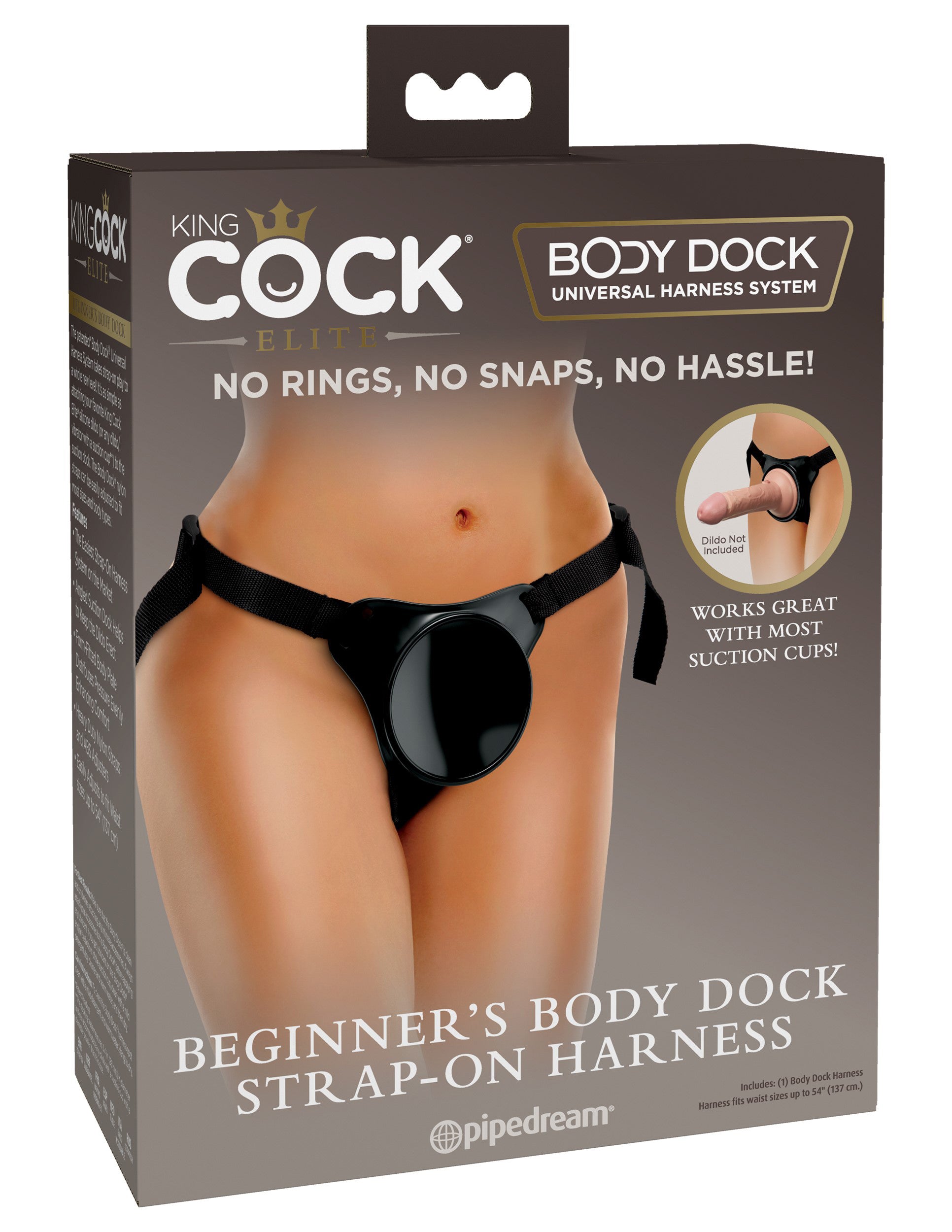 King Cock Elite Beginner's Body Dock Strap-on Harness - Black - Not Very Vanilla