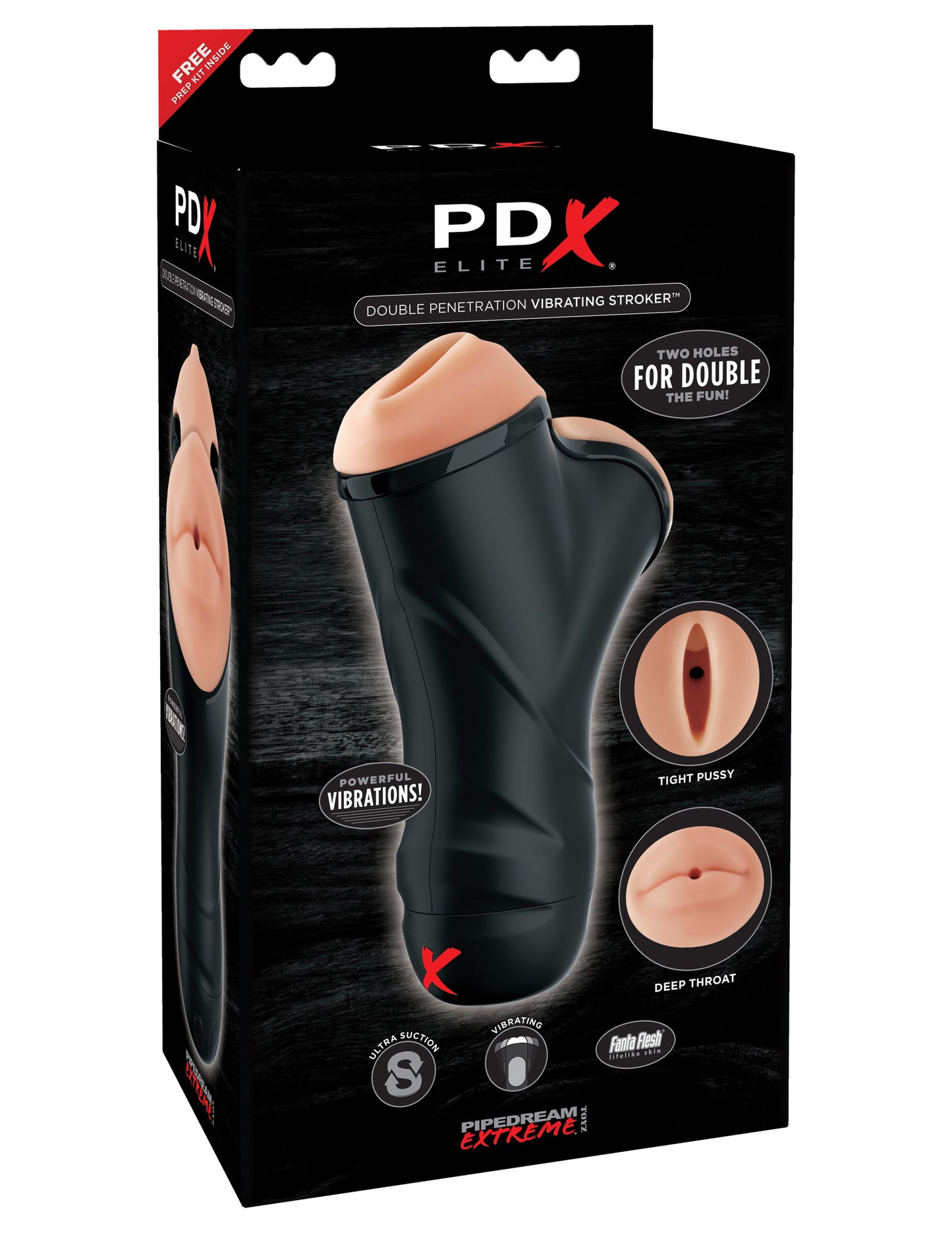 Pdx Elite Double Penetration Vibrating Stroker - Not Very Vanilla