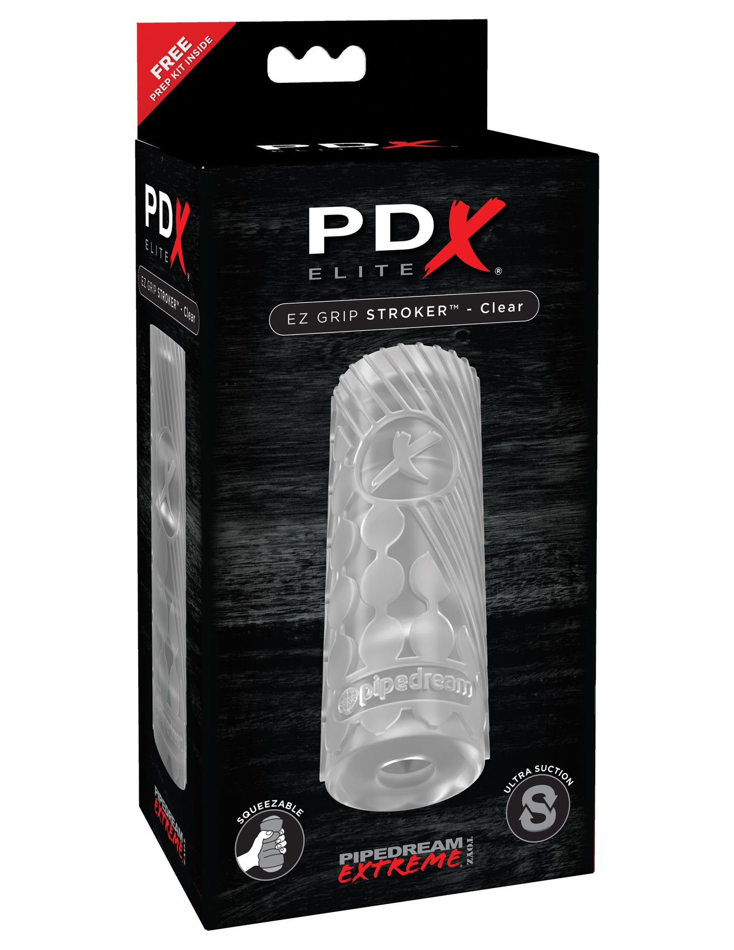 Pdx Elite Ez Grip Stroker Clear - Not Very Vanilla