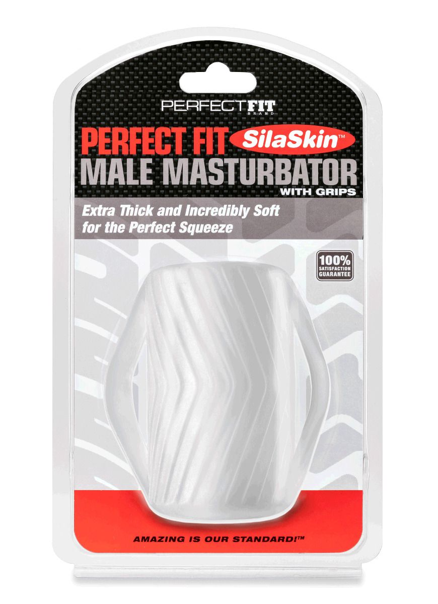 Perfect Fit Male Masturbator With Grips - Clear - Not Very Vanilla