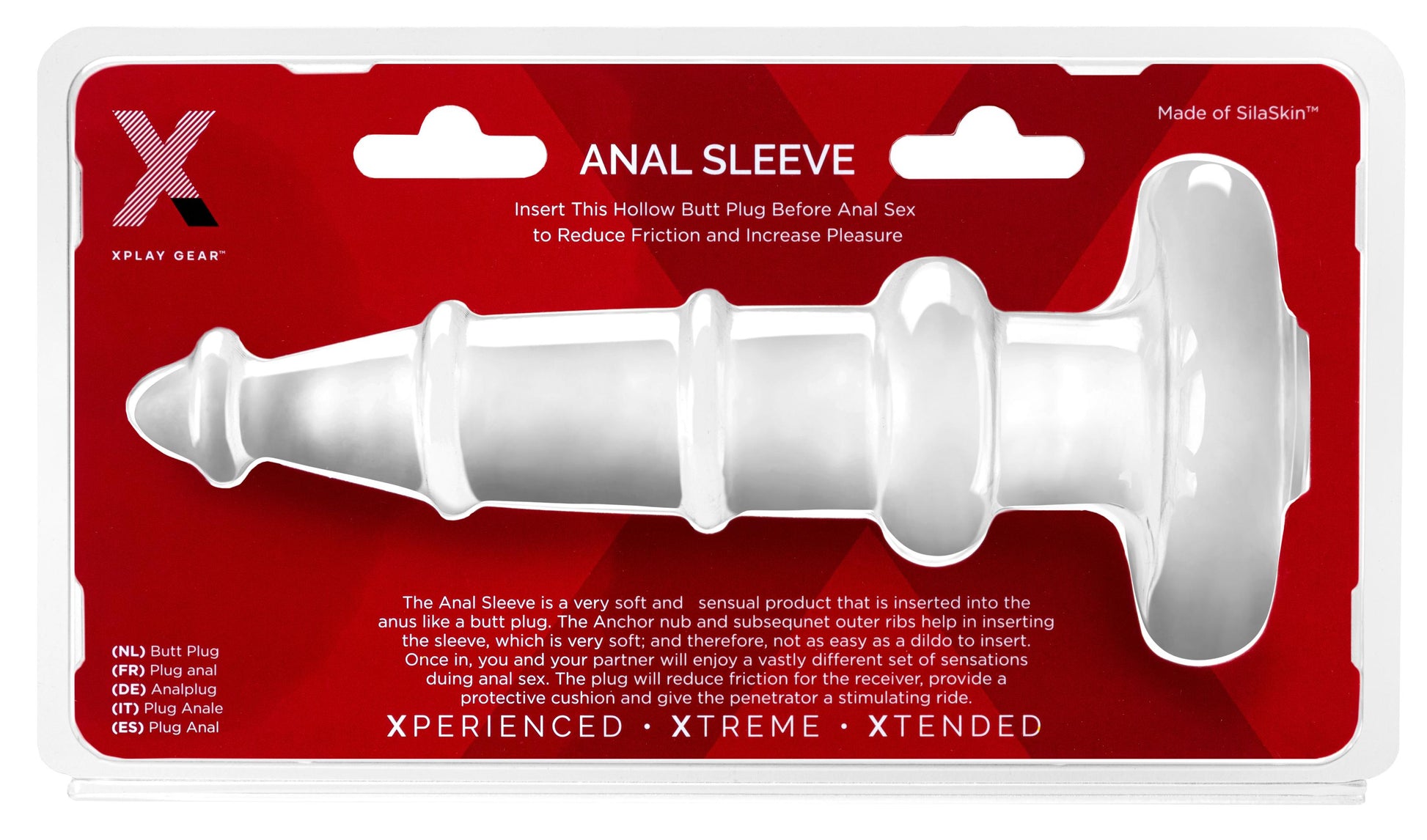 Xplay Anal Sleeve Plug 7.0 Inch - Clear - Not Very Vanilla