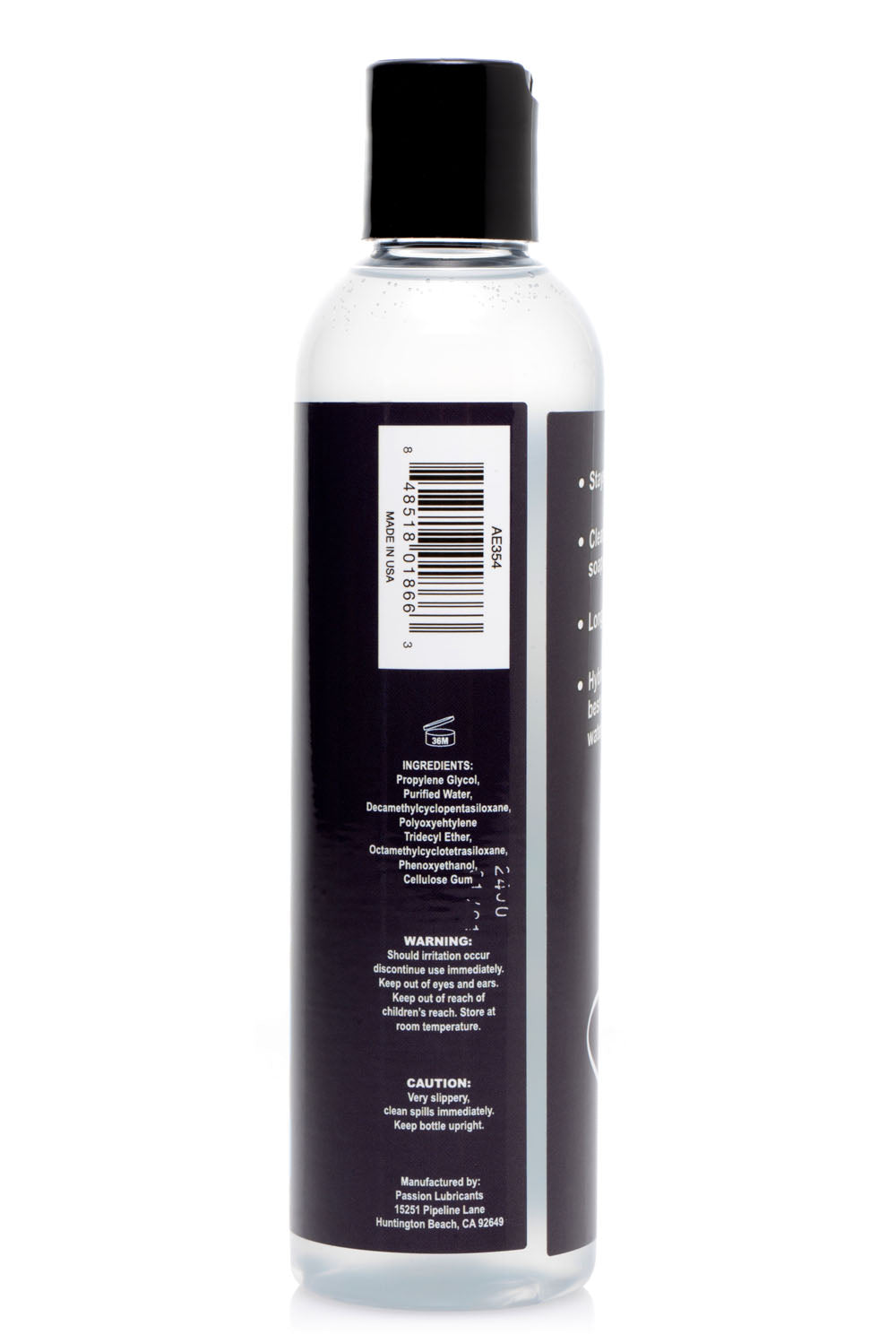 Passion Hybrid Water and Silicone Blend Lubricant - 8 Oz. - Not Very Vanilla