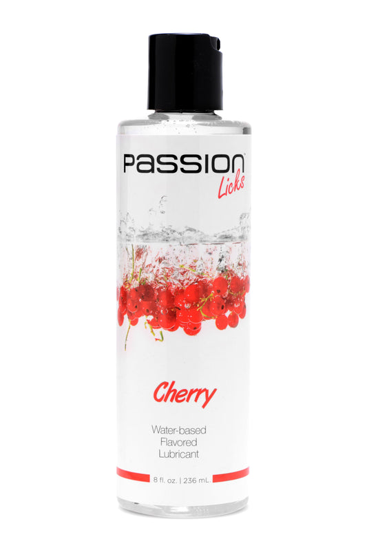 Passion Licks Cherry Water Based Flavored Lubricant - 8 Fl Oz / 236 ml - Not Very Vanilla