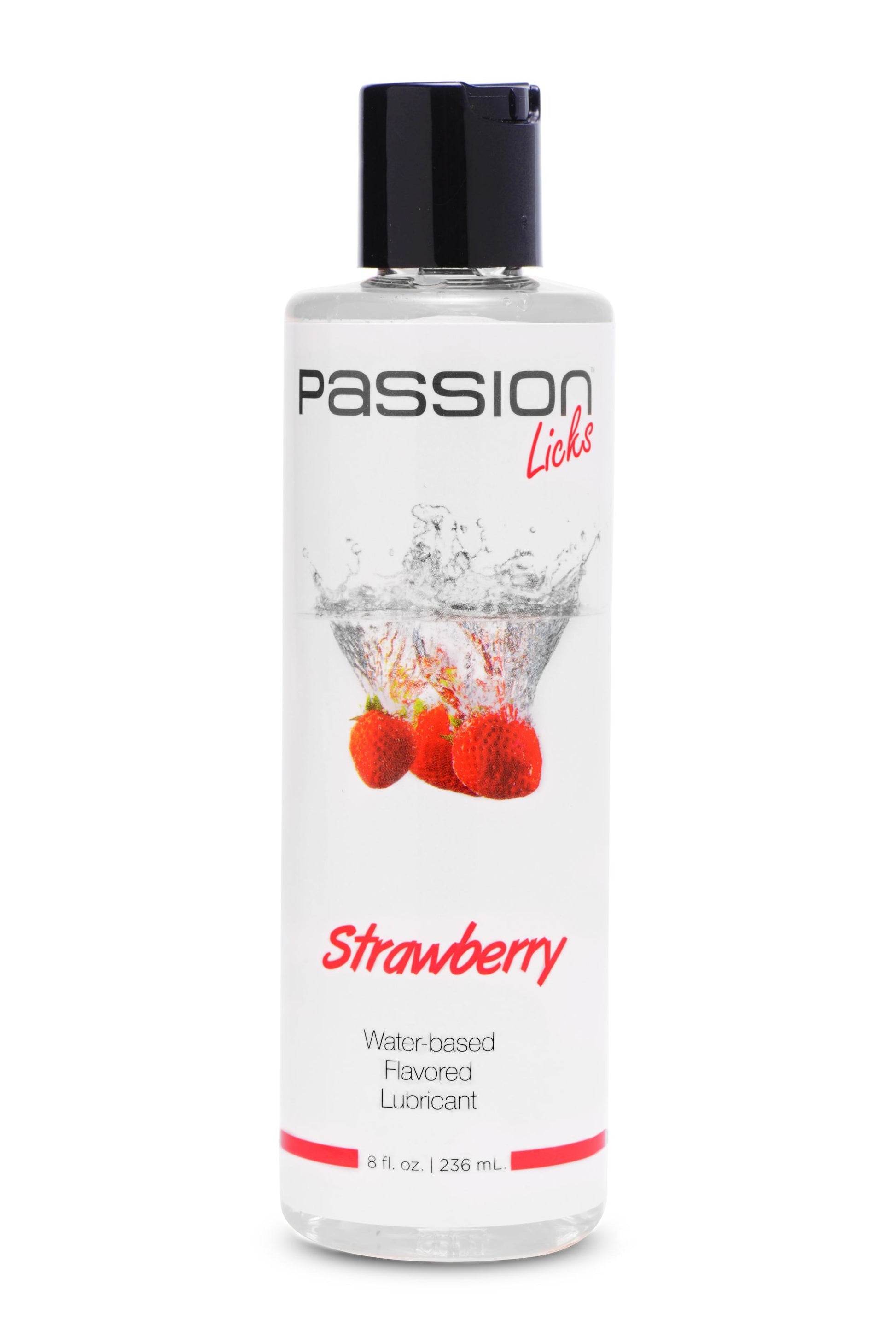 Passion Licks Strawberry Water Based Flavored Lubricant - 8 Fl Oz / 236 ml - Not Very Vanilla