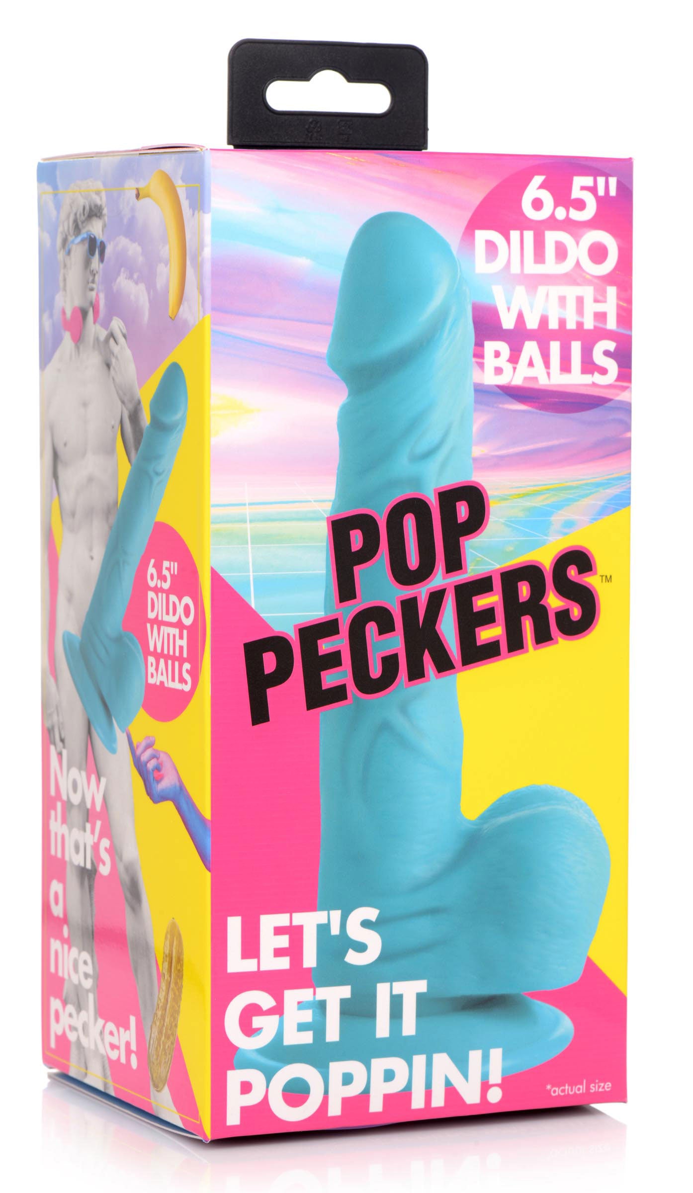 Pop Pecker 6.5 Inch Dildo With Balls - Blue - Not Very Vanilla