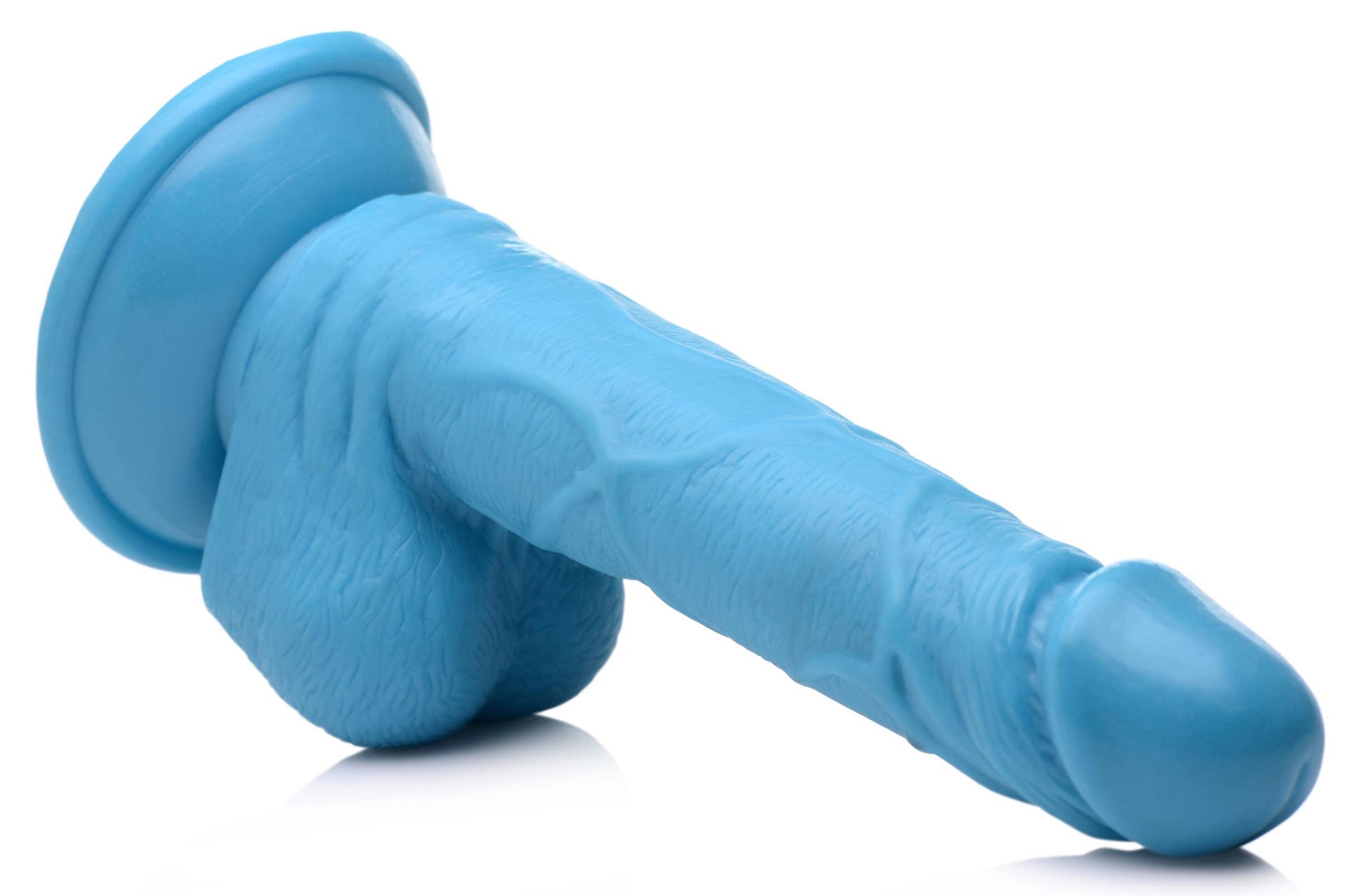 Pop Pecker 6.5 Inch Dildo With Balls - Blue - Not Very Vanilla