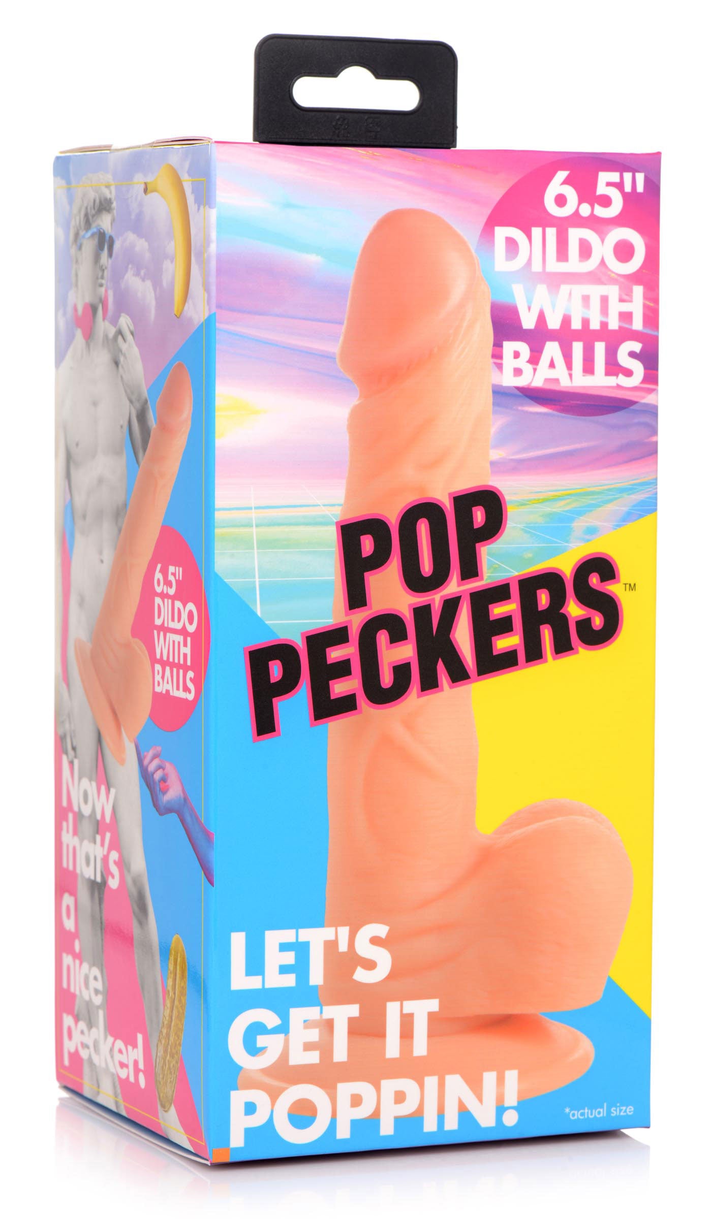 Pop Pecker 6.5 Inch Dildo With Balls - Light - Not Very Vanilla