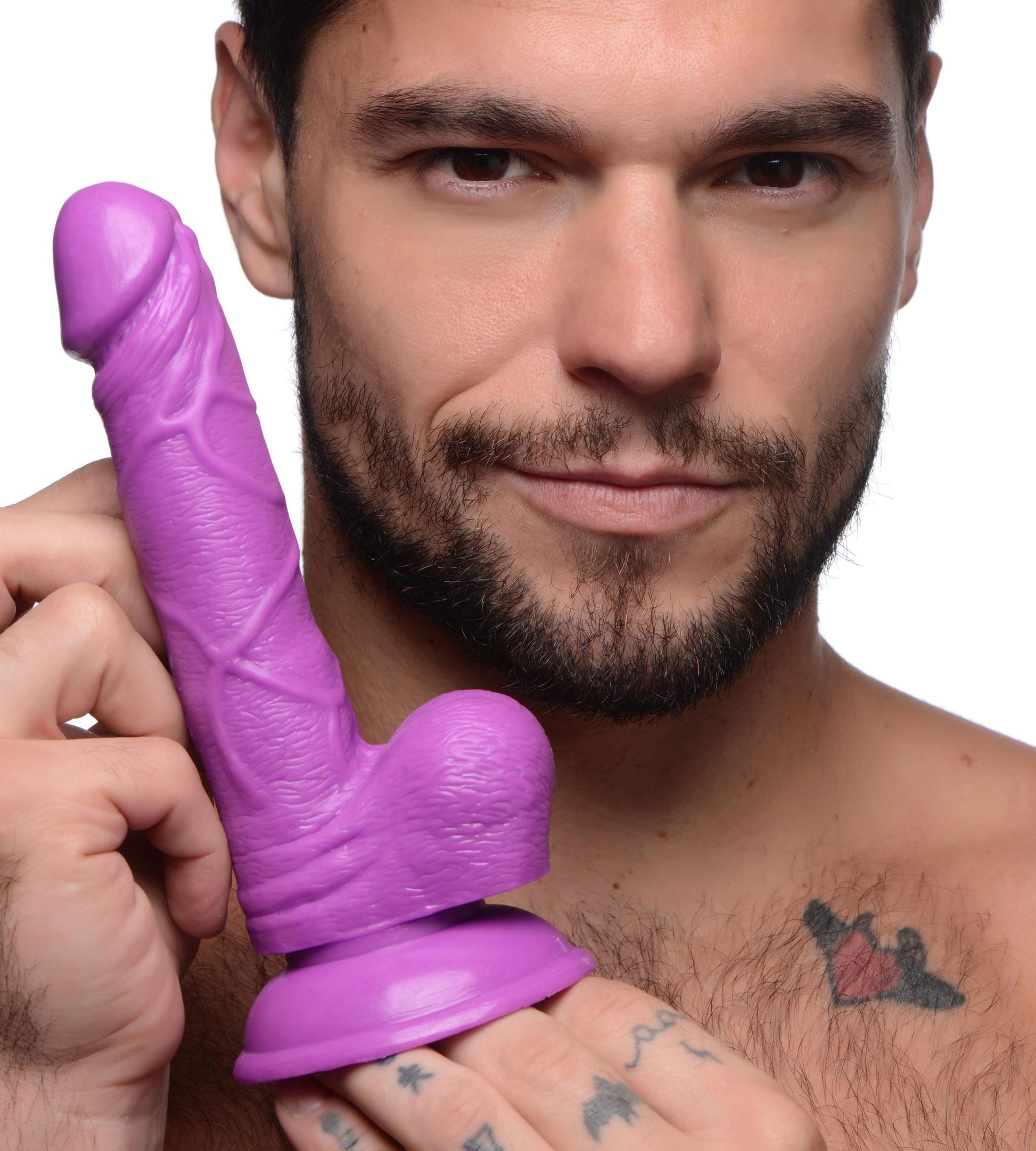 Pop Pecker 6.5 Inch Dildo With Balls - Purple - Not Very Vanilla