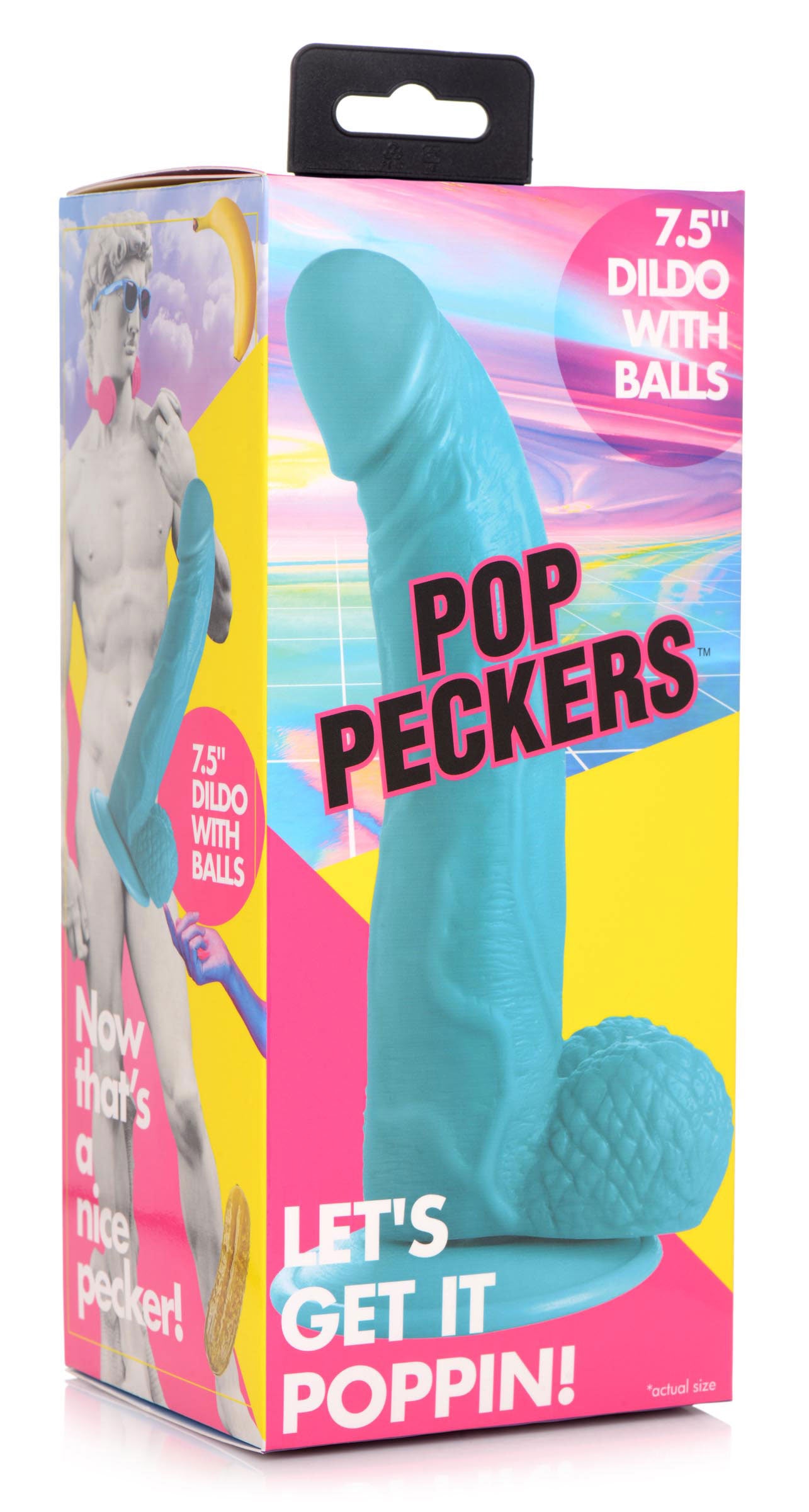 Pop Pecker 7.5 Inch Dildo With Balls - Blue - Not Very Vanilla