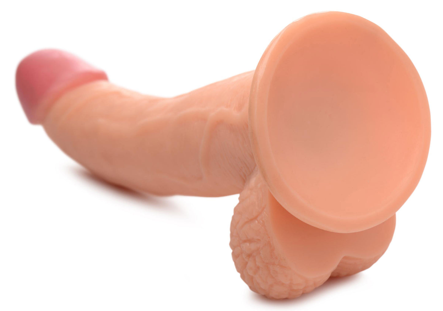 Pop Pecker 7.5 Inch Dildo With Balls - Light - Not Very Vanilla