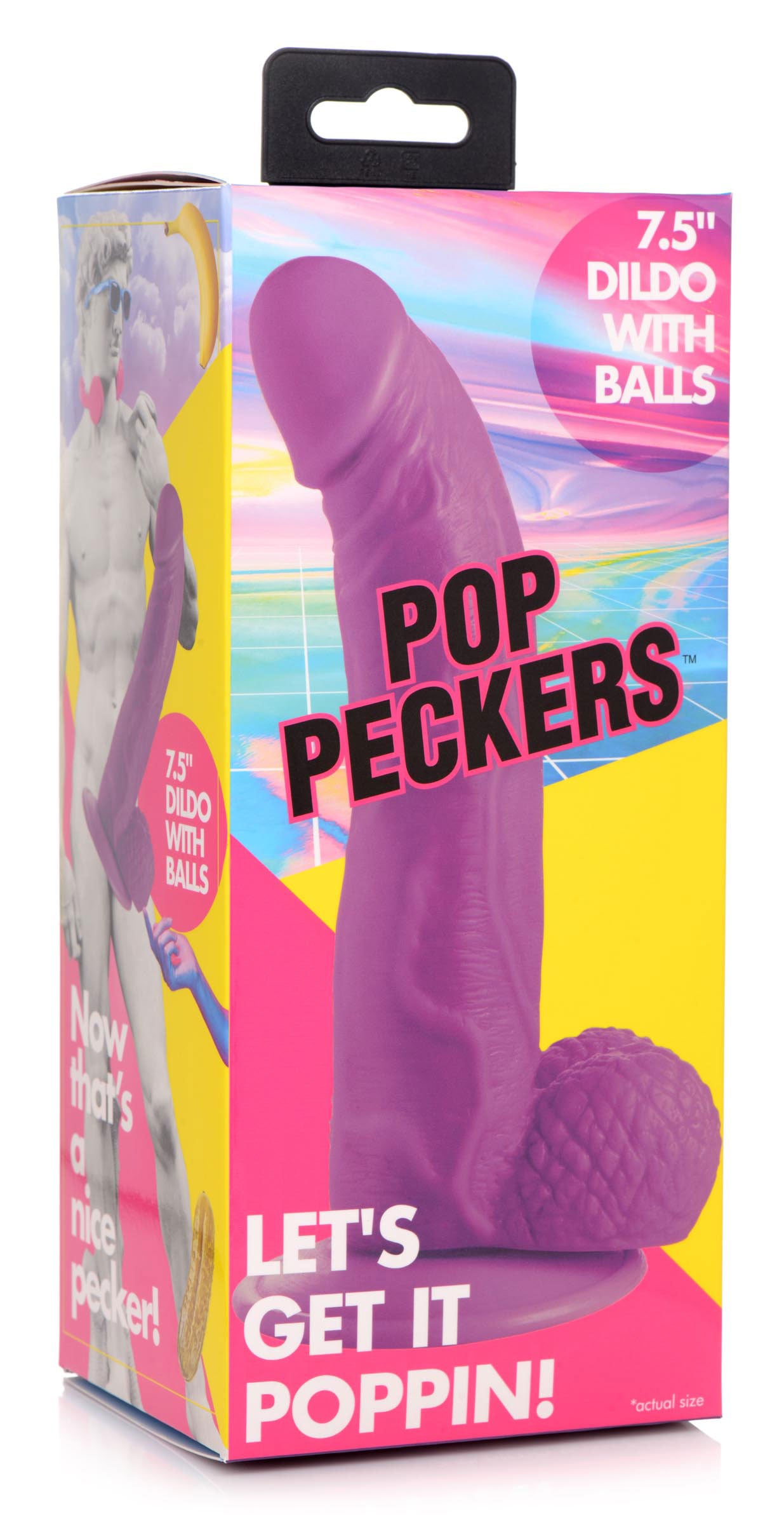 Pop Pecker 7.5 Inch Dildo With Balls - Purple - Not Very Vanilla