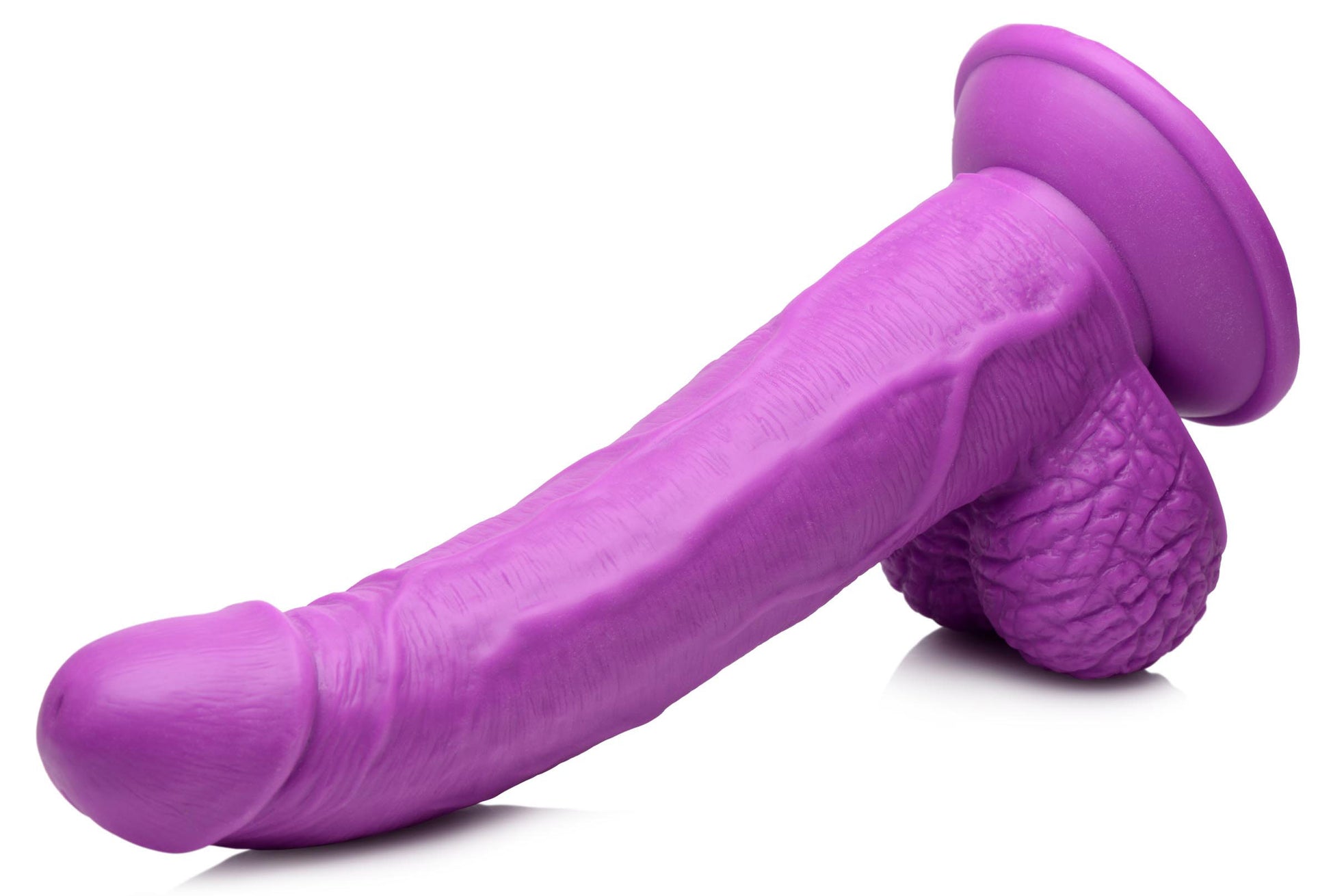 Pop Pecker 7.5 Inch Dildo With Balls - Purple - Not Very Vanilla