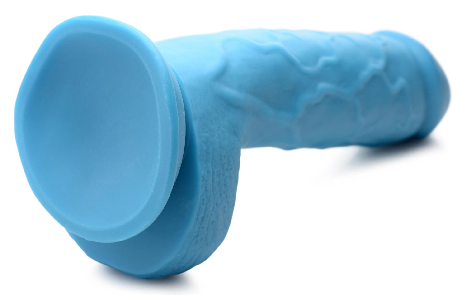 Pop Pecker 8.25 Inch Dildo With Balls - Blue - Not Very Vanilla