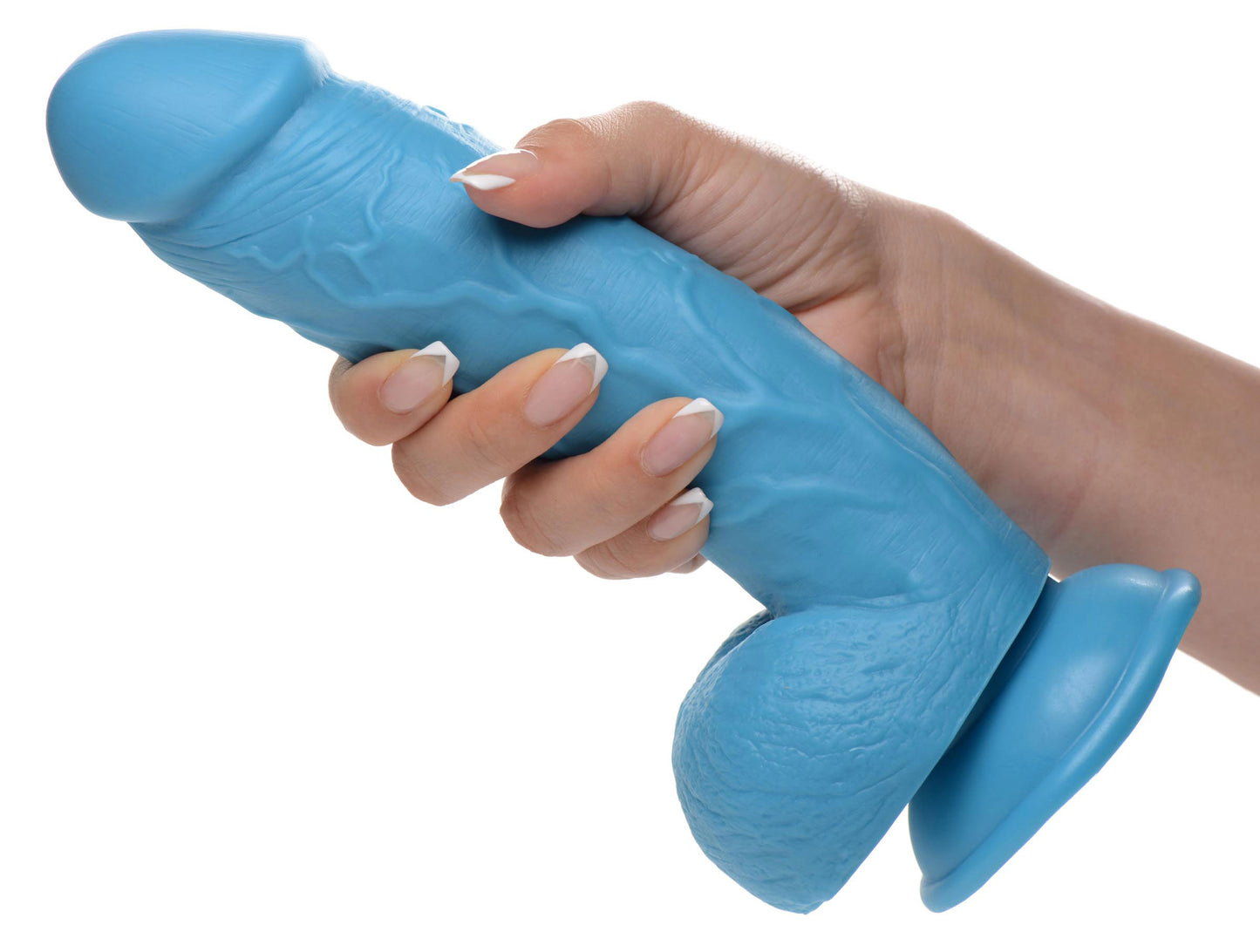 Pop Pecker 8.25 Inch Dildo With Balls - Blue - Not Very Vanilla