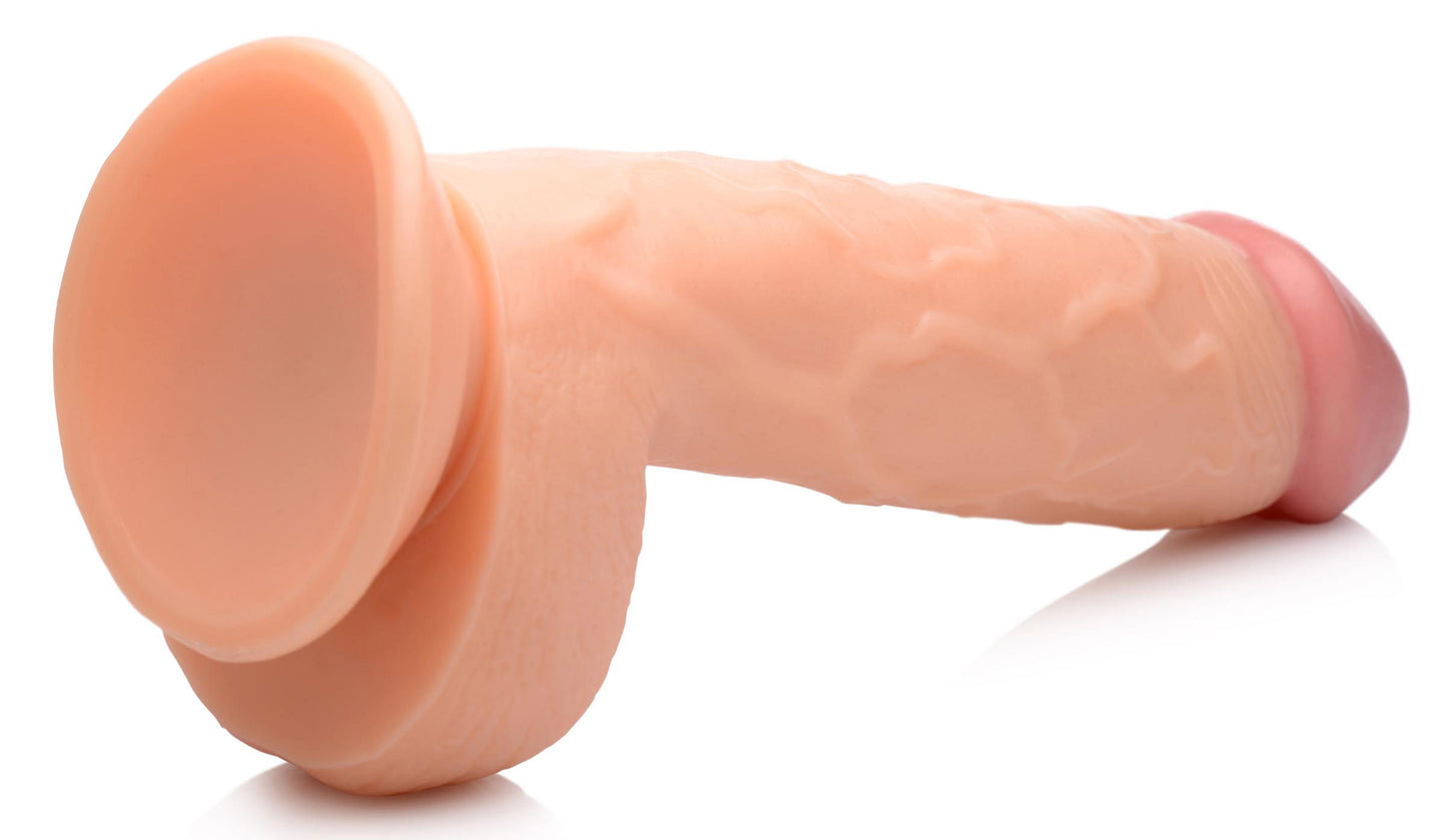 Pop Pecker 8.25 Inch Dildo With Balls - Light - Not Very Vanilla