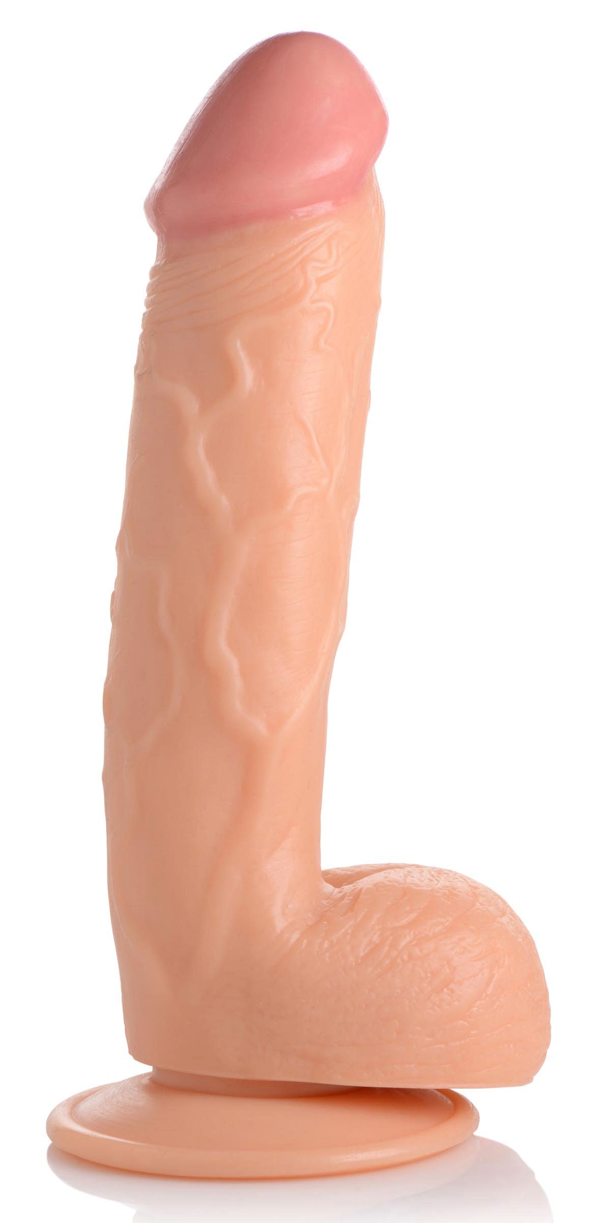 Pop Pecker 8.25 Inch Dildo With Balls - Light - Not Very Vanilla