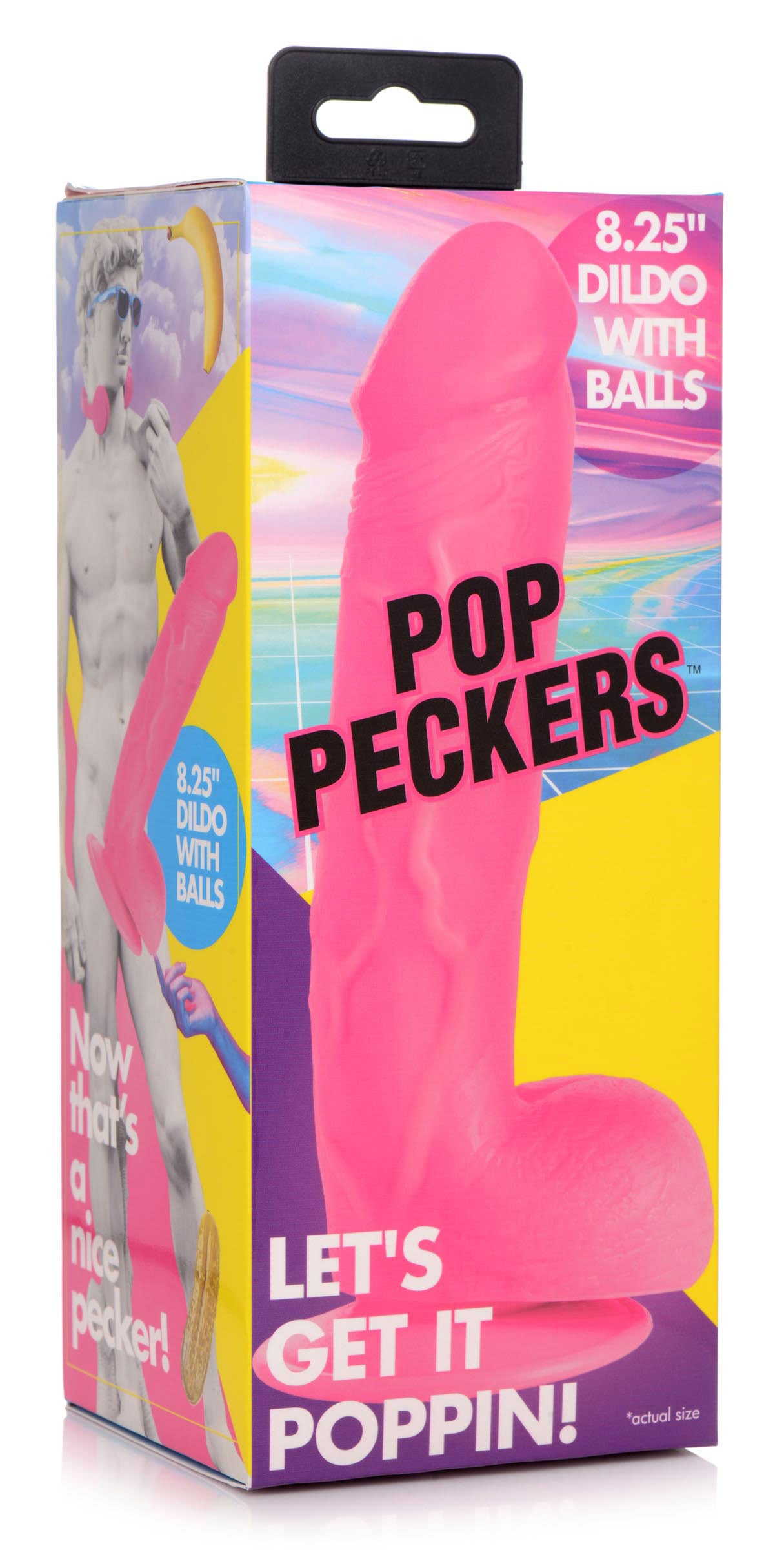 Pop Pecker 8.25 Inch Dildo With Balls - Pink - Not Very Vanilla