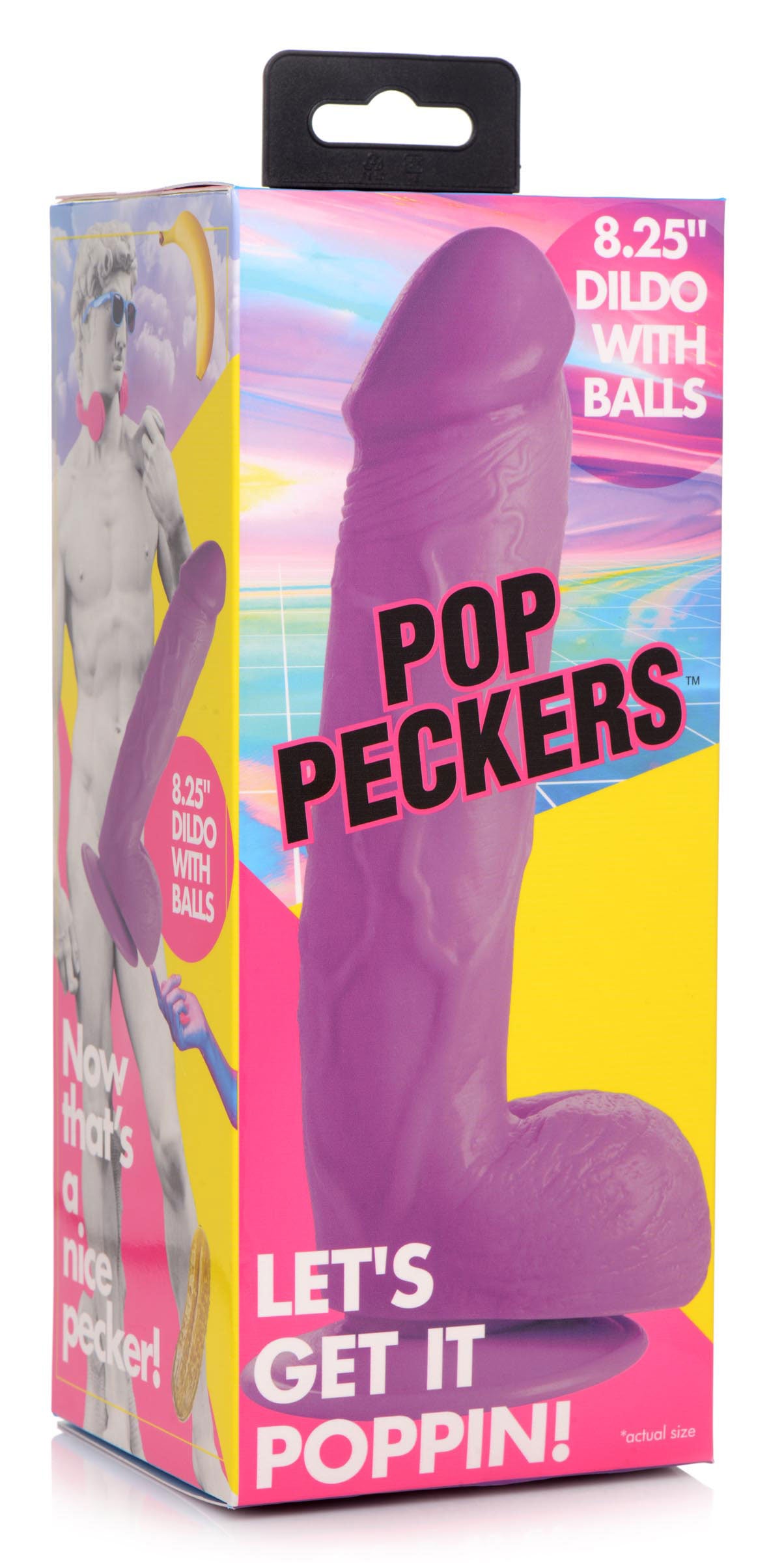 Pop Pecker 8.25 Inch Dildo With Balls - Purple - Not Very Vanilla