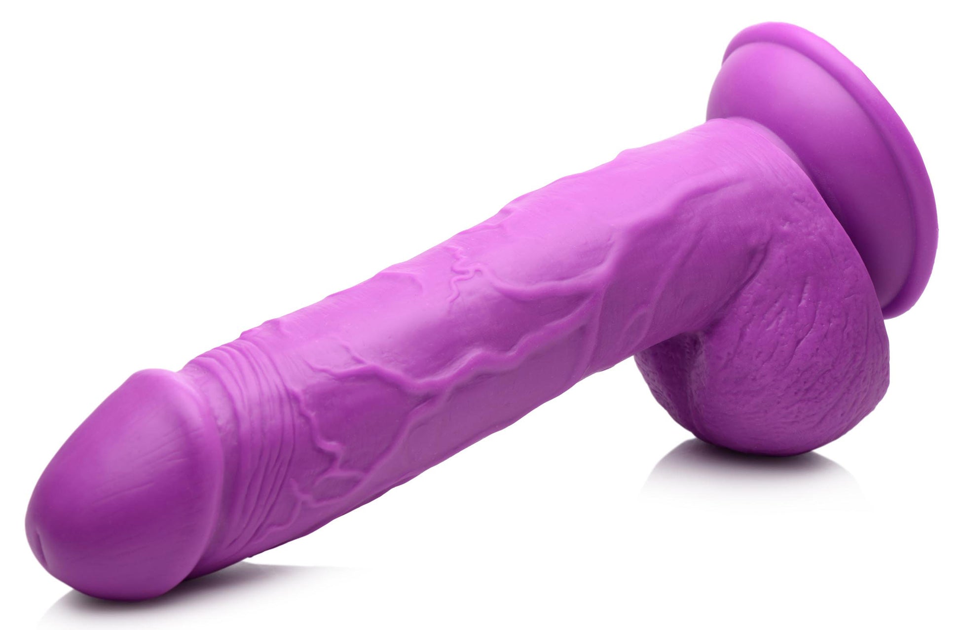 Pop Pecker 8.25 Inch Dildo With Balls - Purple - Not Very Vanilla