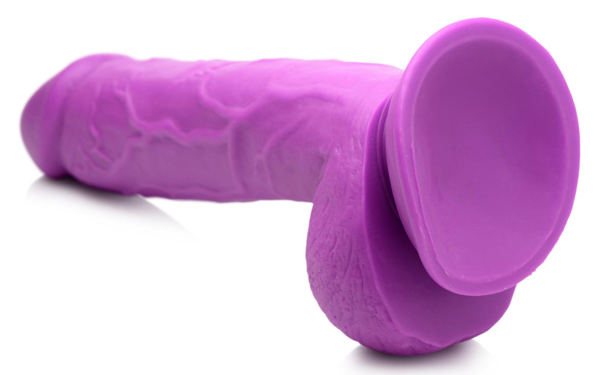 Pop Pecker 8.25 Inch Dildo With Balls - Purple - Not Very Vanilla