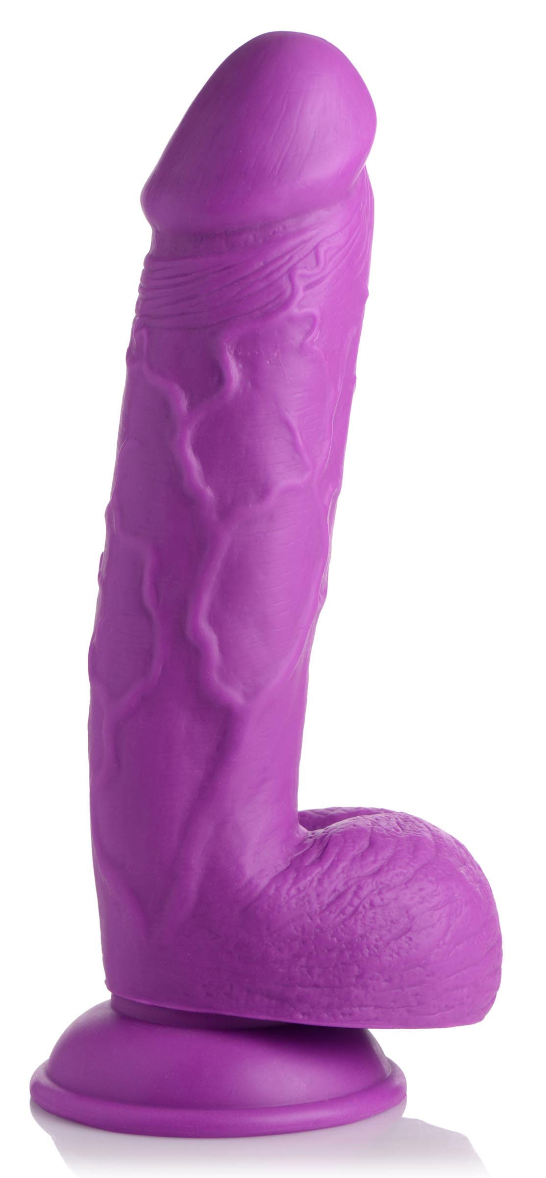 Pop Pecker 8.25 Inch Dildo With Balls - Purple - Not Very Vanilla