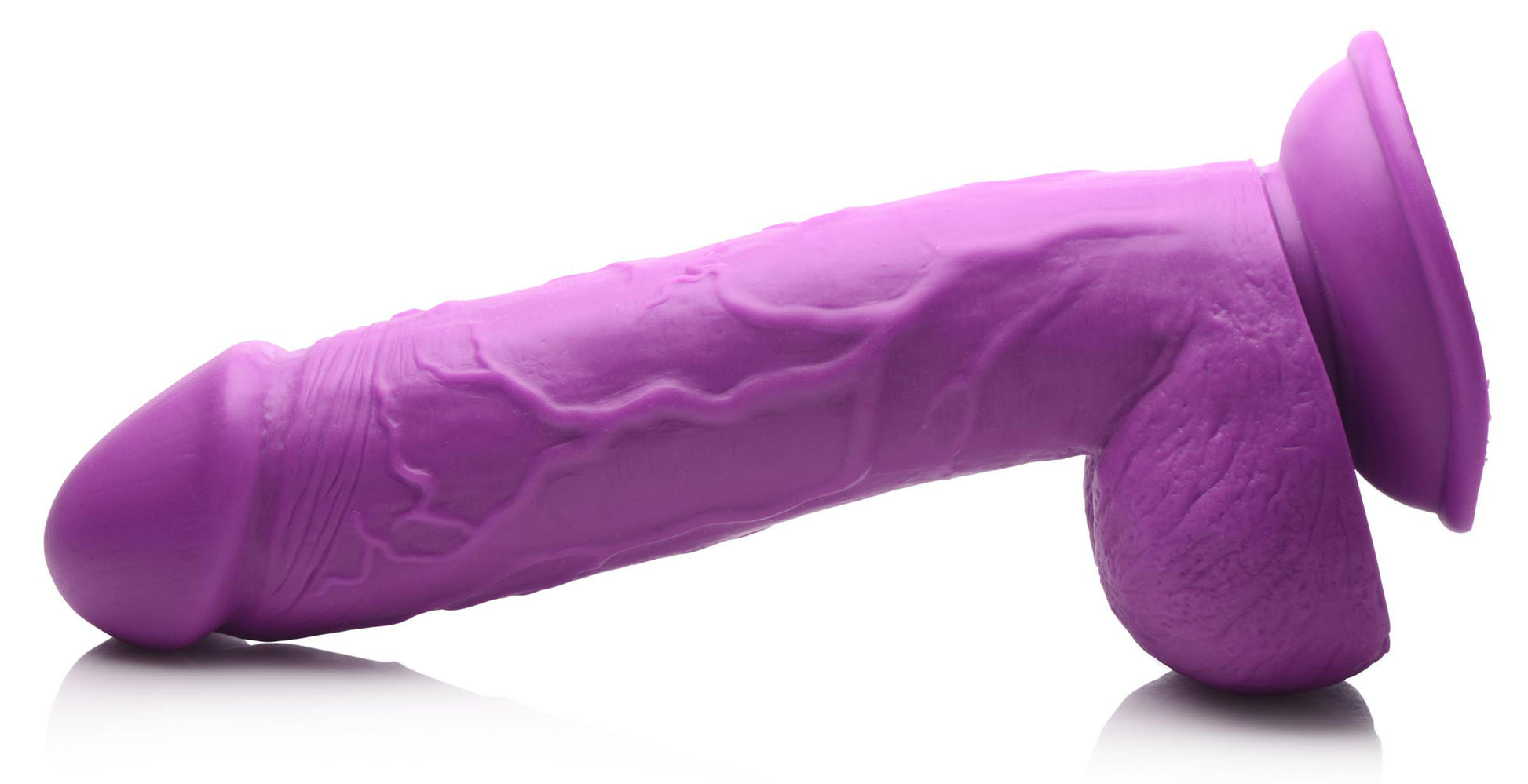 Pop Pecker 8.25 Inch Dildo With Balls - Purple - Not Very Vanilla