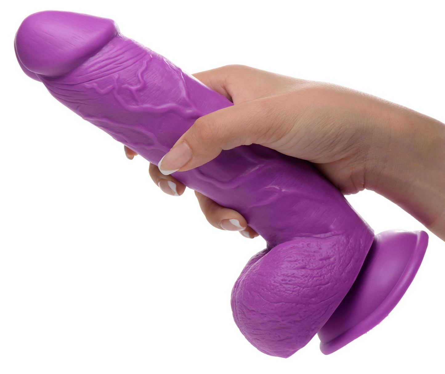 Pop Pecker 8.25 Inch Dildo With Balls - Purple - Not Very Vanilla