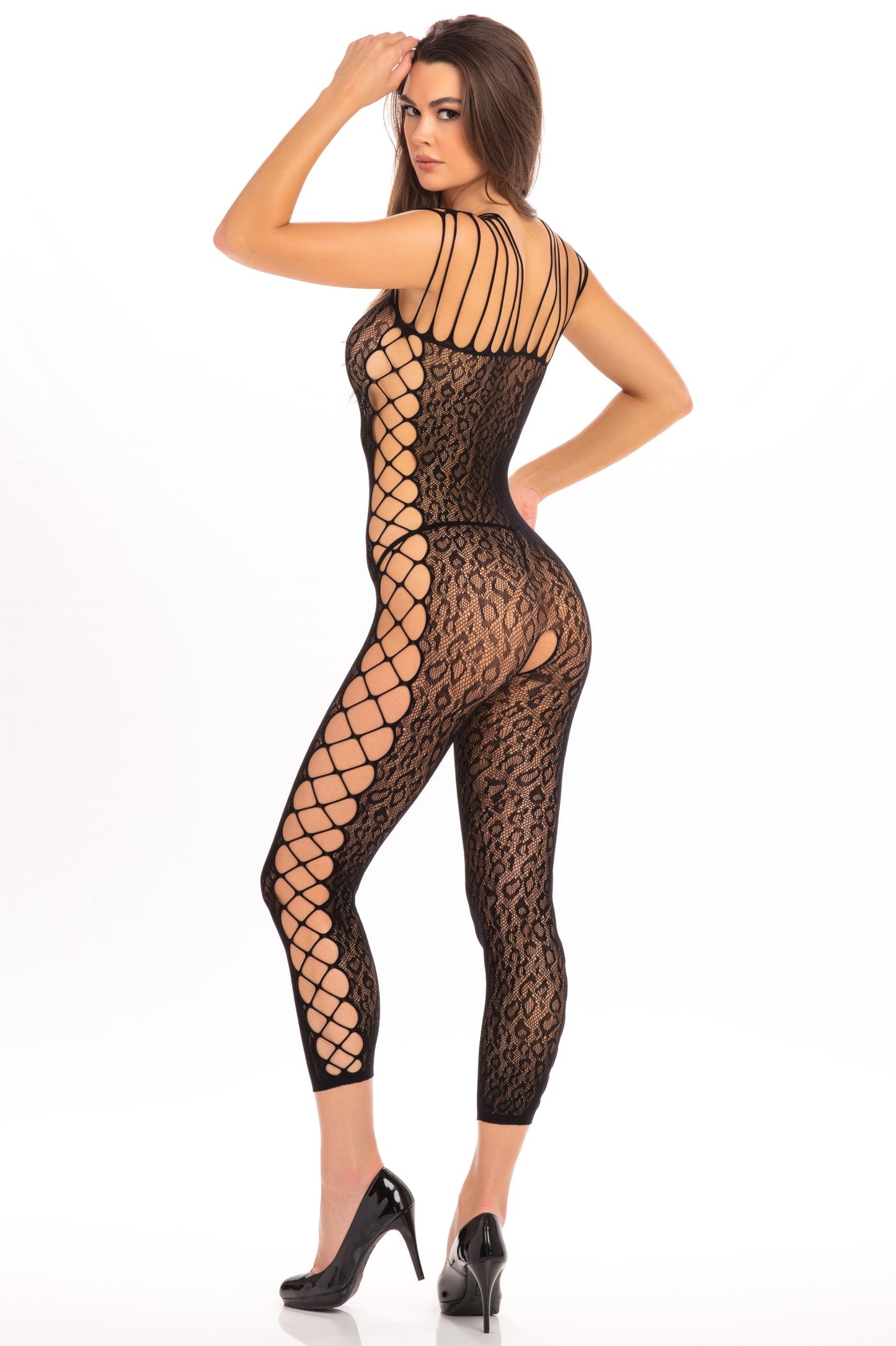 Animal Crotchless Bodystocking - One Size - Black - Not Very Vanilla