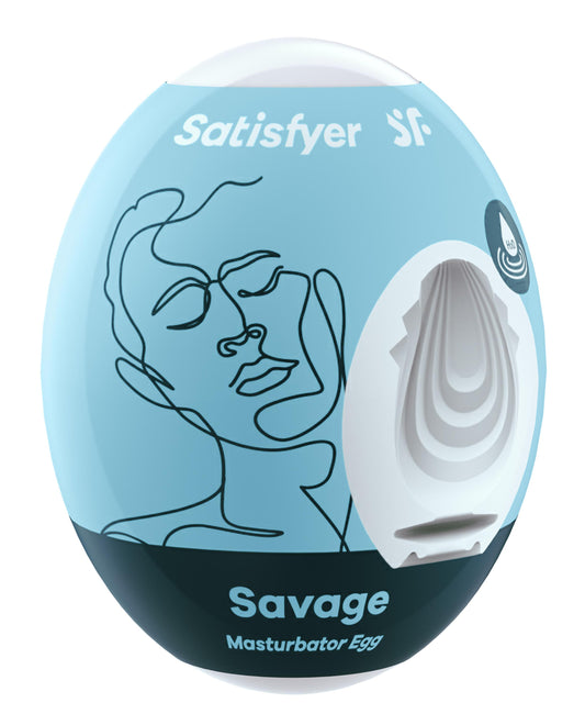 Satisfyer Masturbator Egg - Savage - Blue - Not Very Vanilla