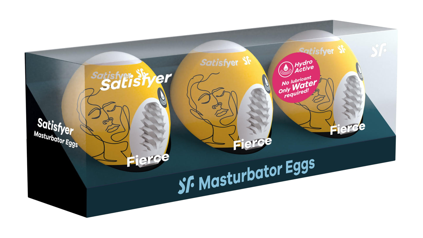 3 Pc Set Masturbator Egg - Fierce - Yellow - Not Very Vanilla