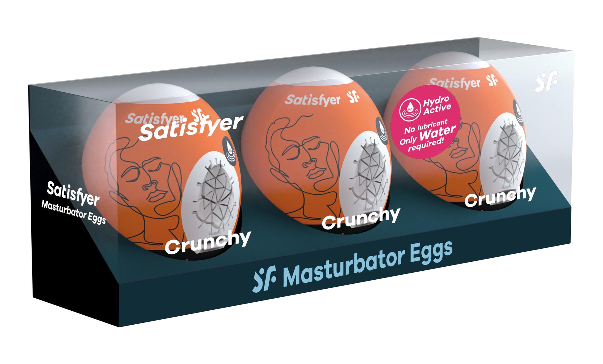 3 Pc Set Masturbator Egg - Crunchy - Orange - Not Very Vanilla