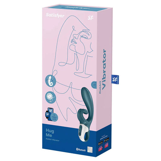 Hug Me - Rabbit Vibrator - Grey/blue - Not Very Vanilla