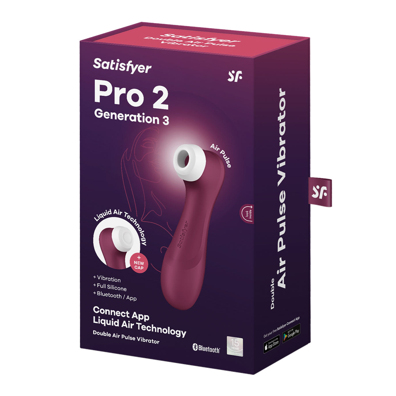 Satisfyer Pro 2 Generation 3 Connect App Liquid Air Technology - Wine Red - Not Very Vanilla